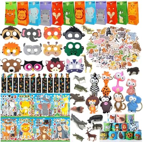 158 pcs Jungle Safari Party Favors for Kids