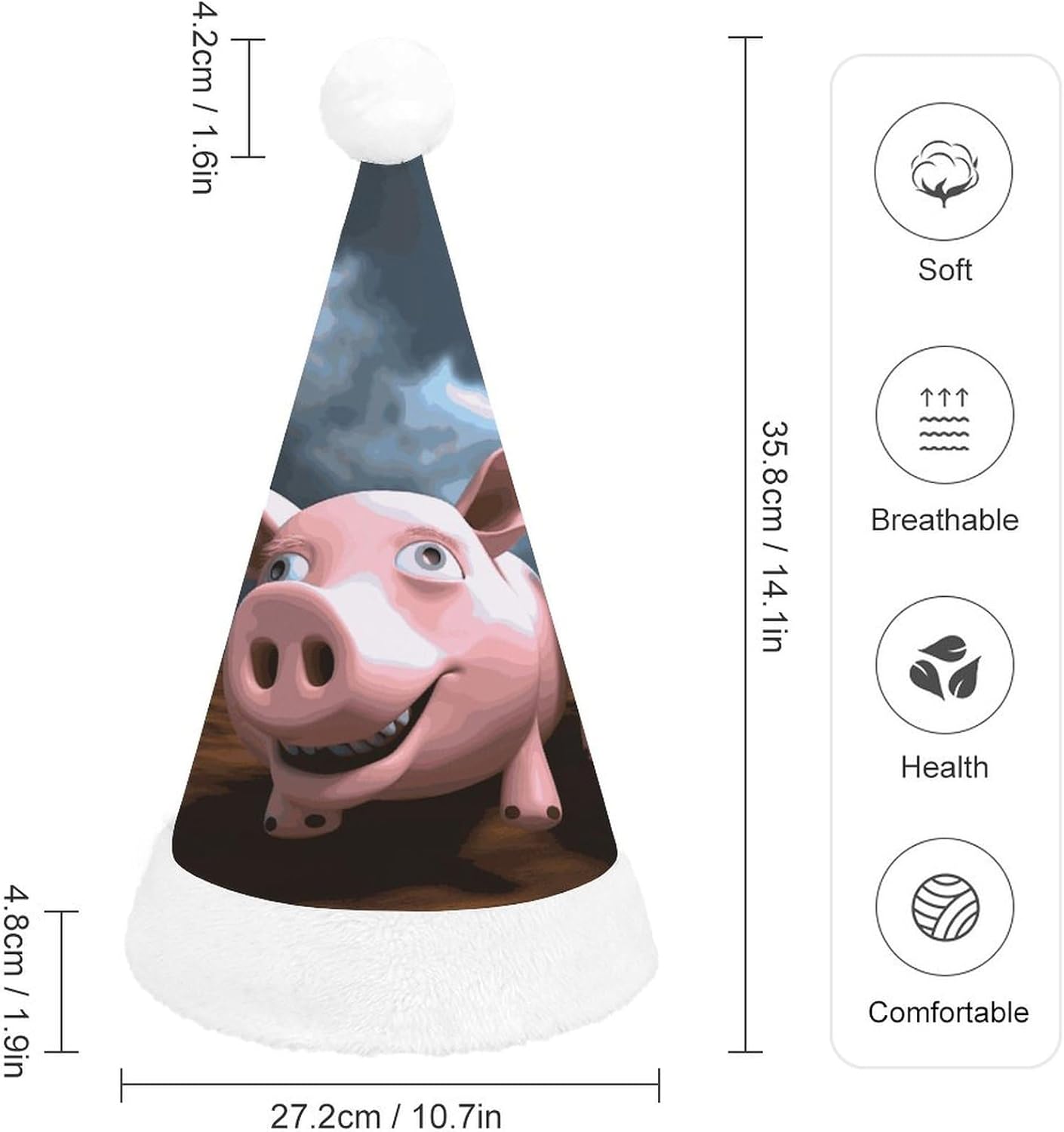 Funny 3D Piggies Santa Hat Christmas Party Headwear
