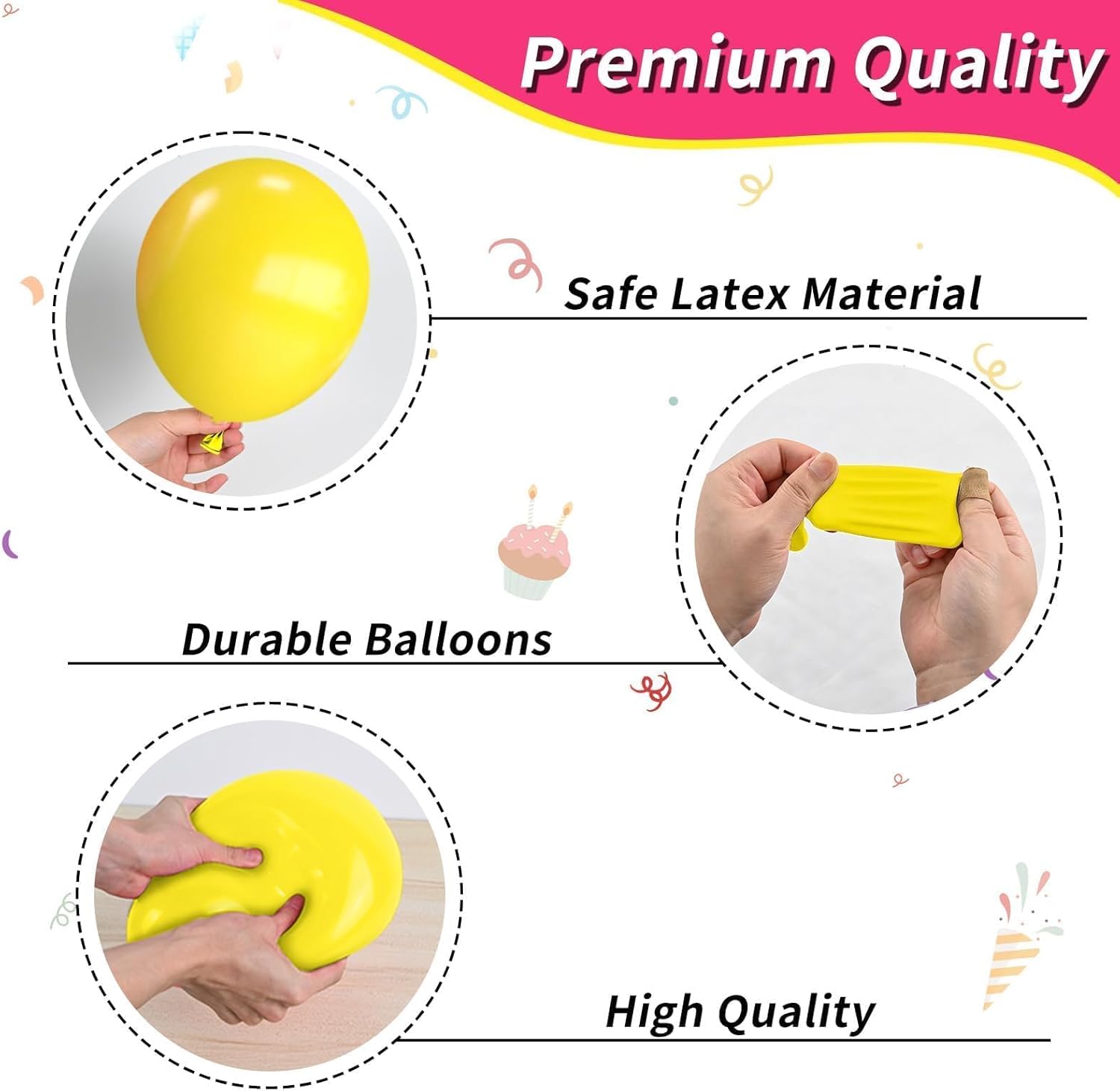 Pink and Yellow 12 Inch Balloons Decor Kit