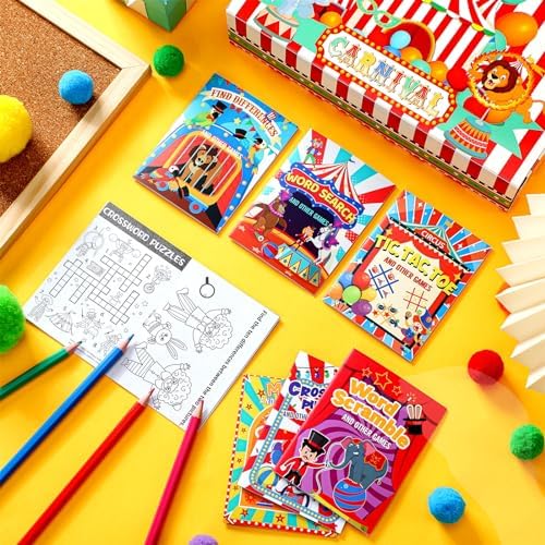 Hungdao 48 Pcs Circus Mini Activity Books for Kids