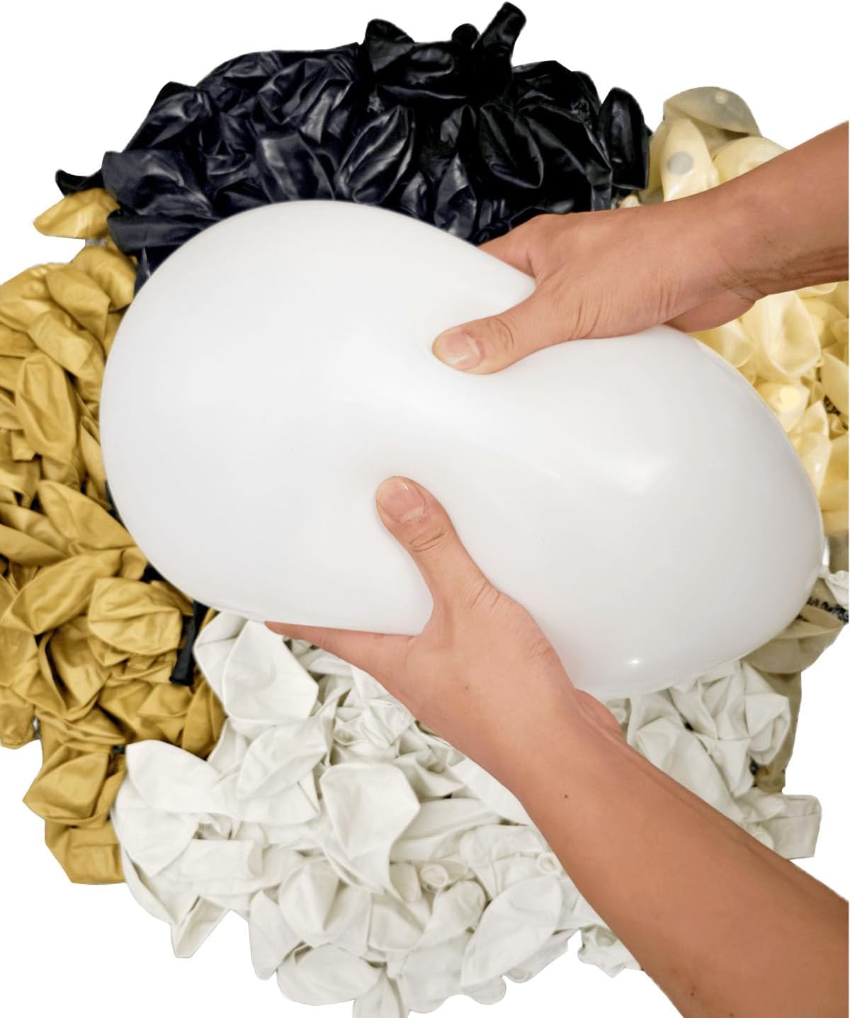 300 Pcs Black White Gold Confetti Balloons Set