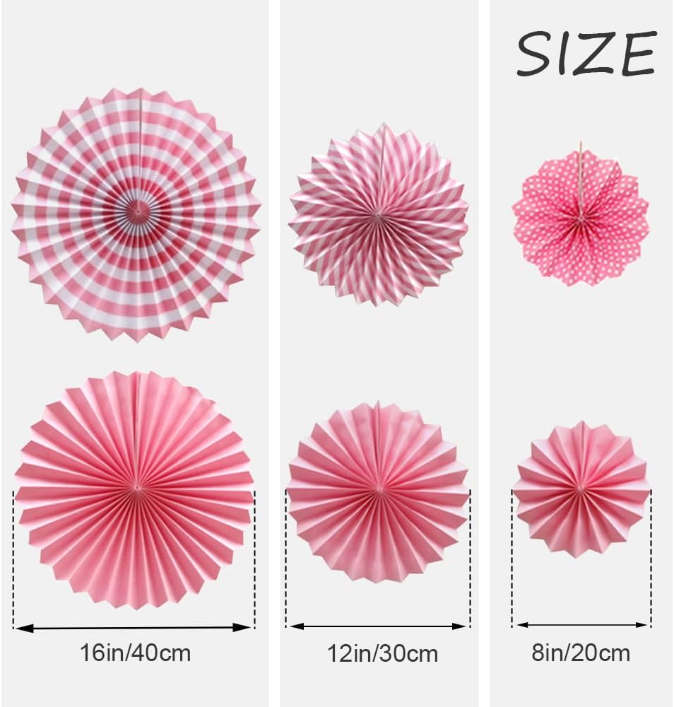 Ruidee Rainbow Hanging Paper Fans for Party Decorations