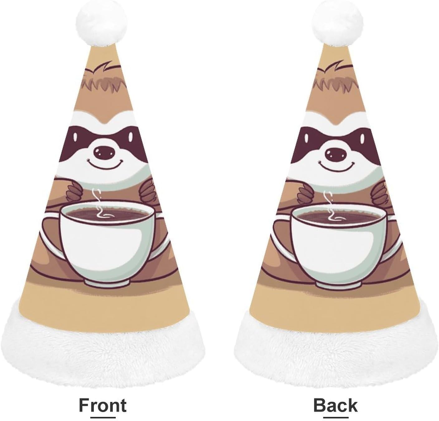 Santa Hat Yoga Sloth Coffee Christmas Party Headwear