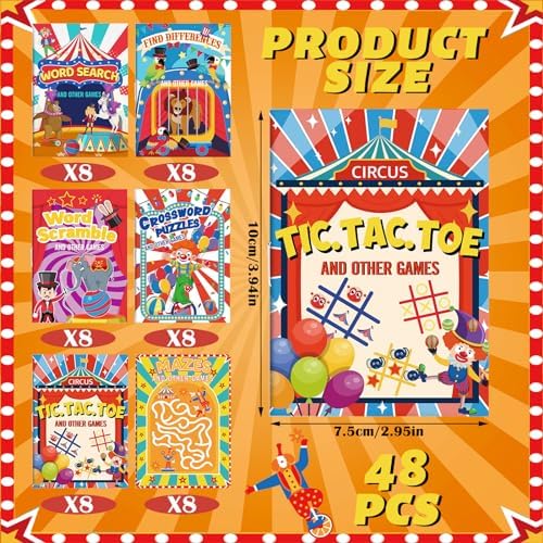 Hungdao 48 Pcs Circus Mini Activity Books for Kids