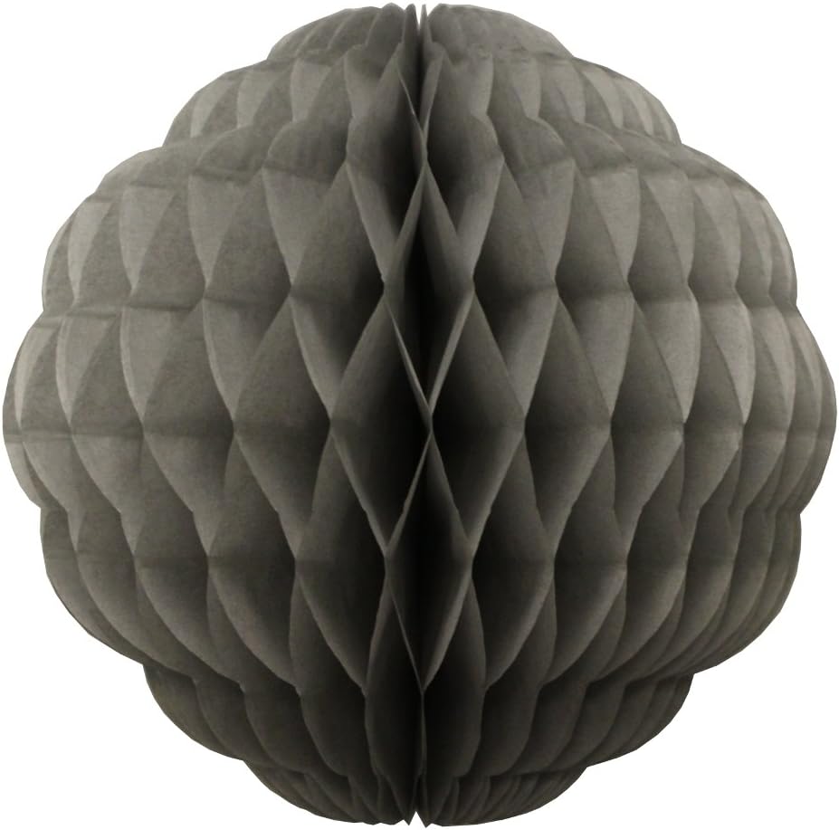 3-Pack 14 Inch Honeycomb Scalloped Tissue Balls Gray