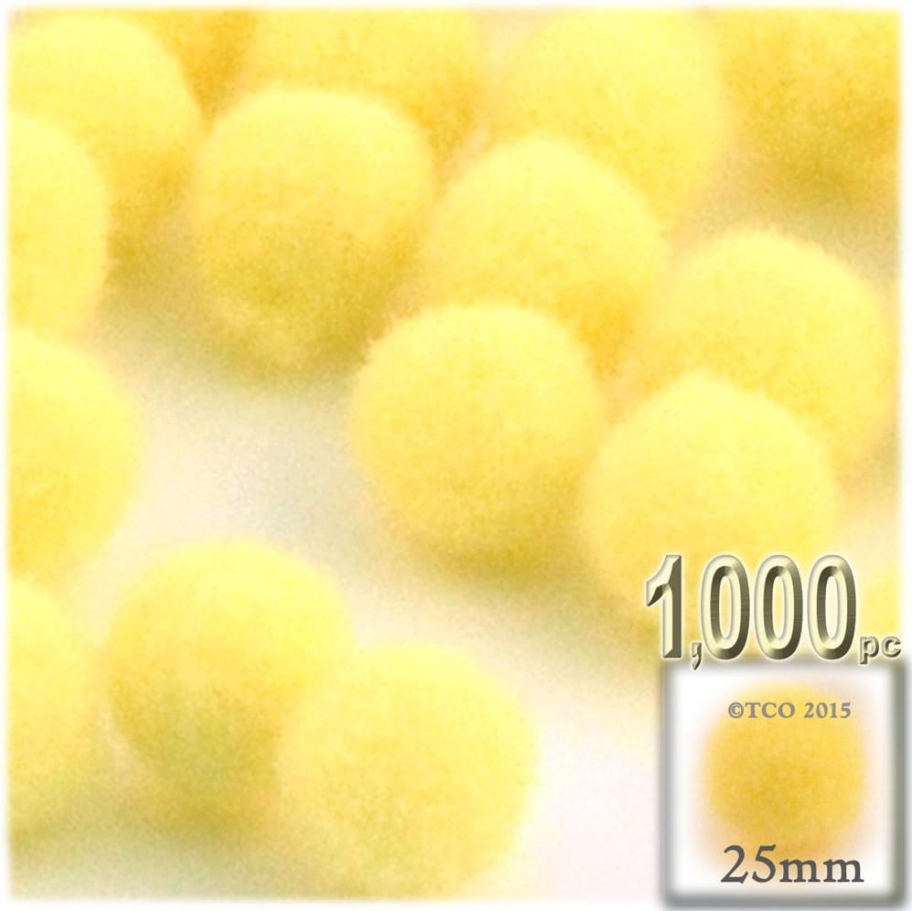 The Crafts Outlet 1000 Piece Red Pom Poms 25mm Round Acrylic