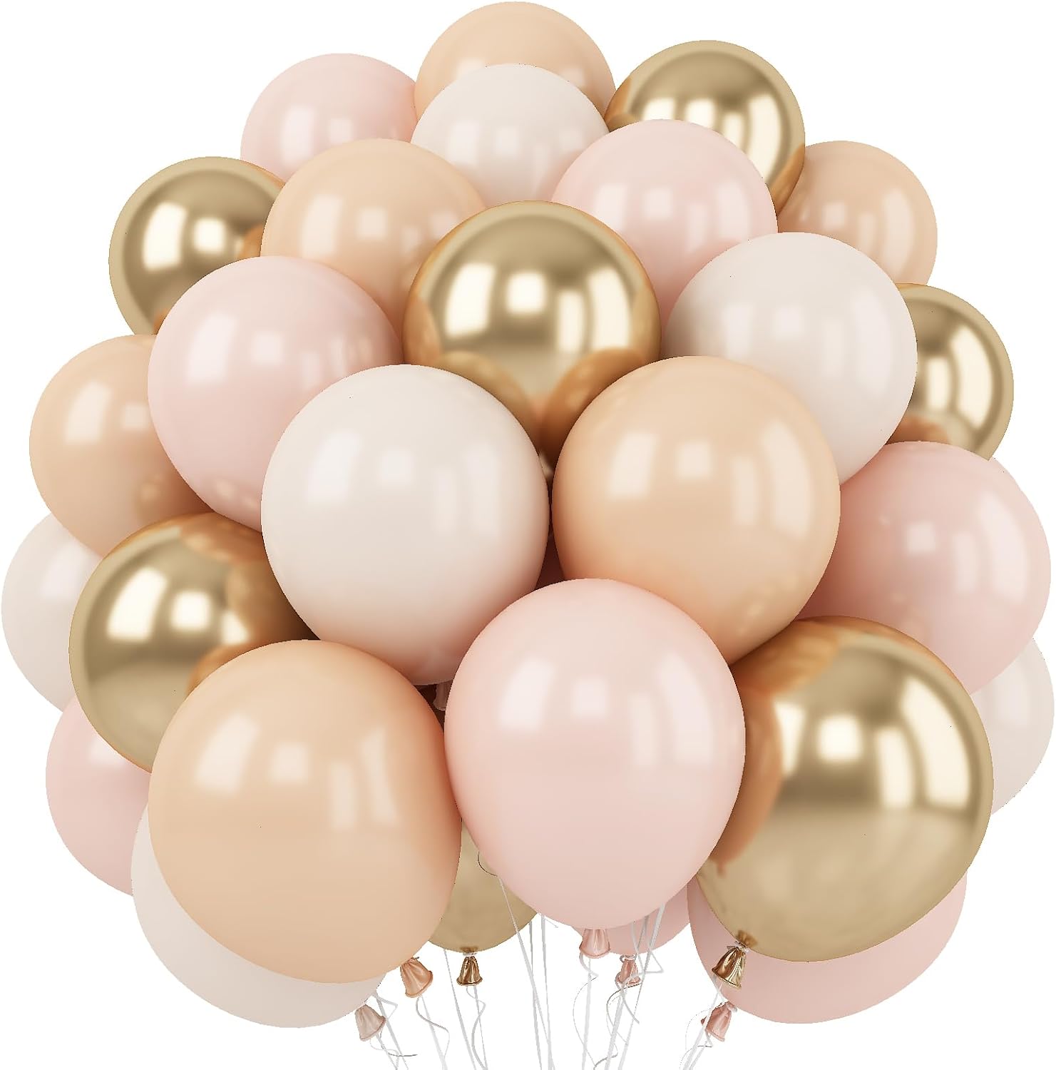 Jobkoo White Sand Gold Balloons Set