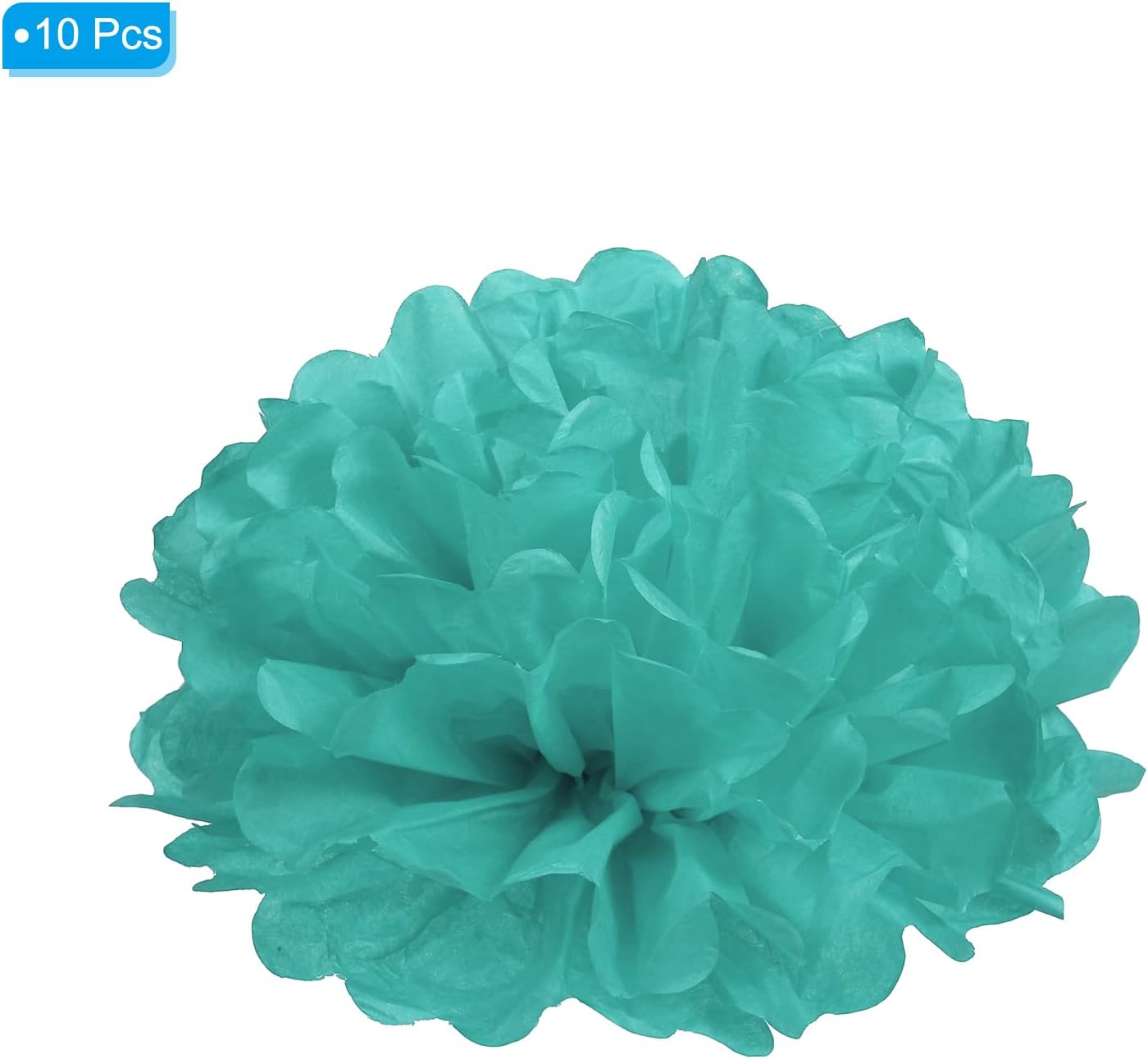 PATIKIL 8 Inch Tissue Pom Poms Flowers 10 Pack Turquoise