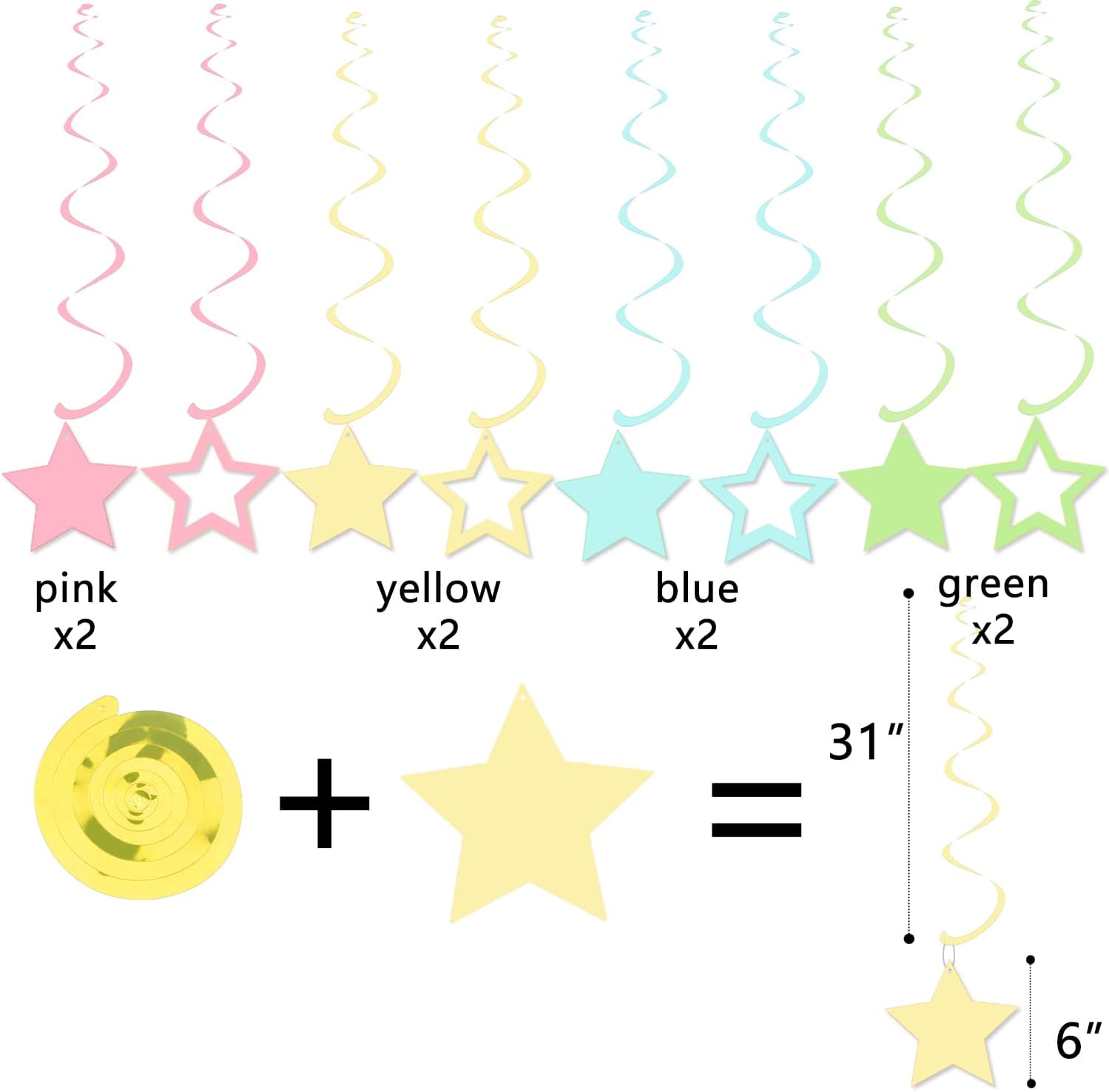 Macaron Birthday Decorations Set - Banners Garland Balls and Streamers