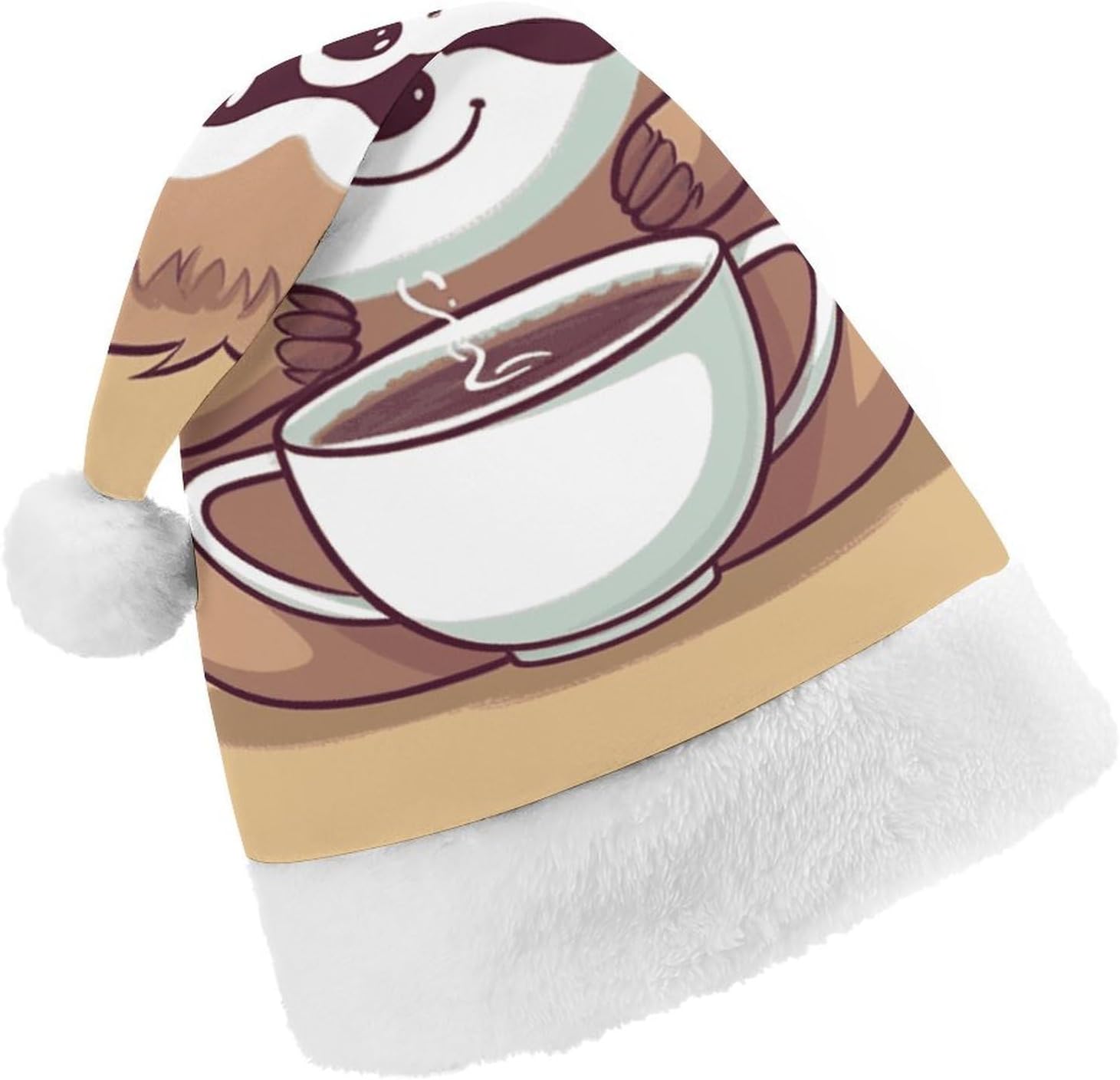 Santa Hat Yoga Sloth Coffee Christmas Party Headwear