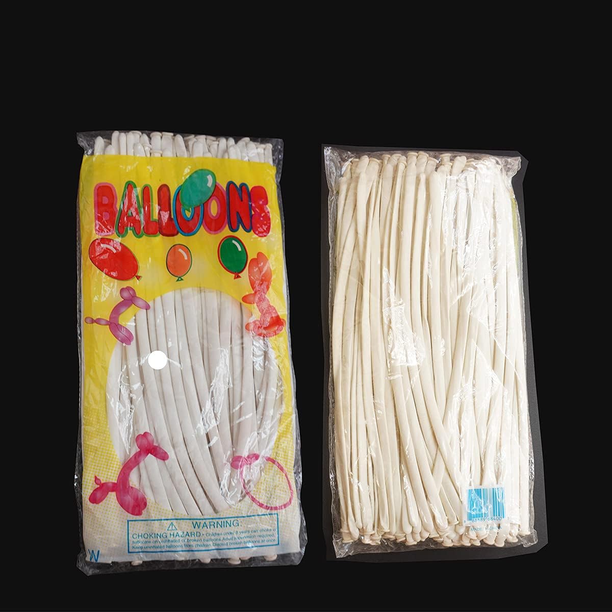 260 White Long Balloons with Ties for Arch