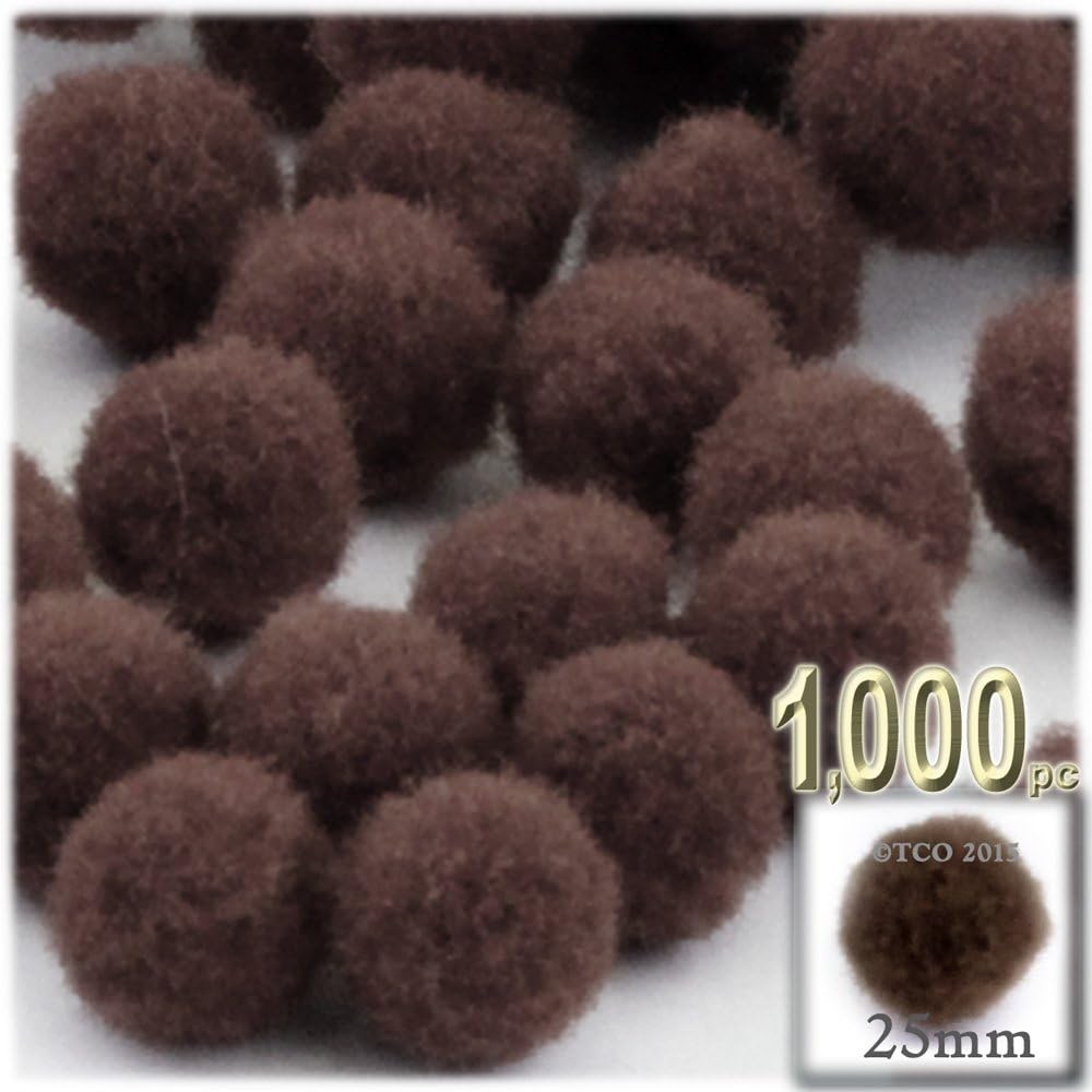 The Crafts Outlet 1000 Piece Acrylic Pom Poms Black 25mm