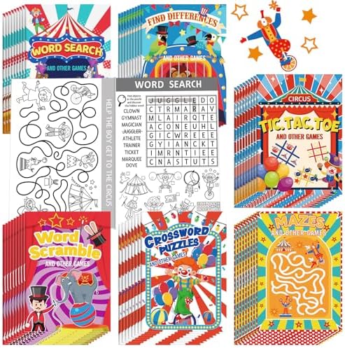 Hungdao 48 Pcs Circus Mini Activity Books for Kids