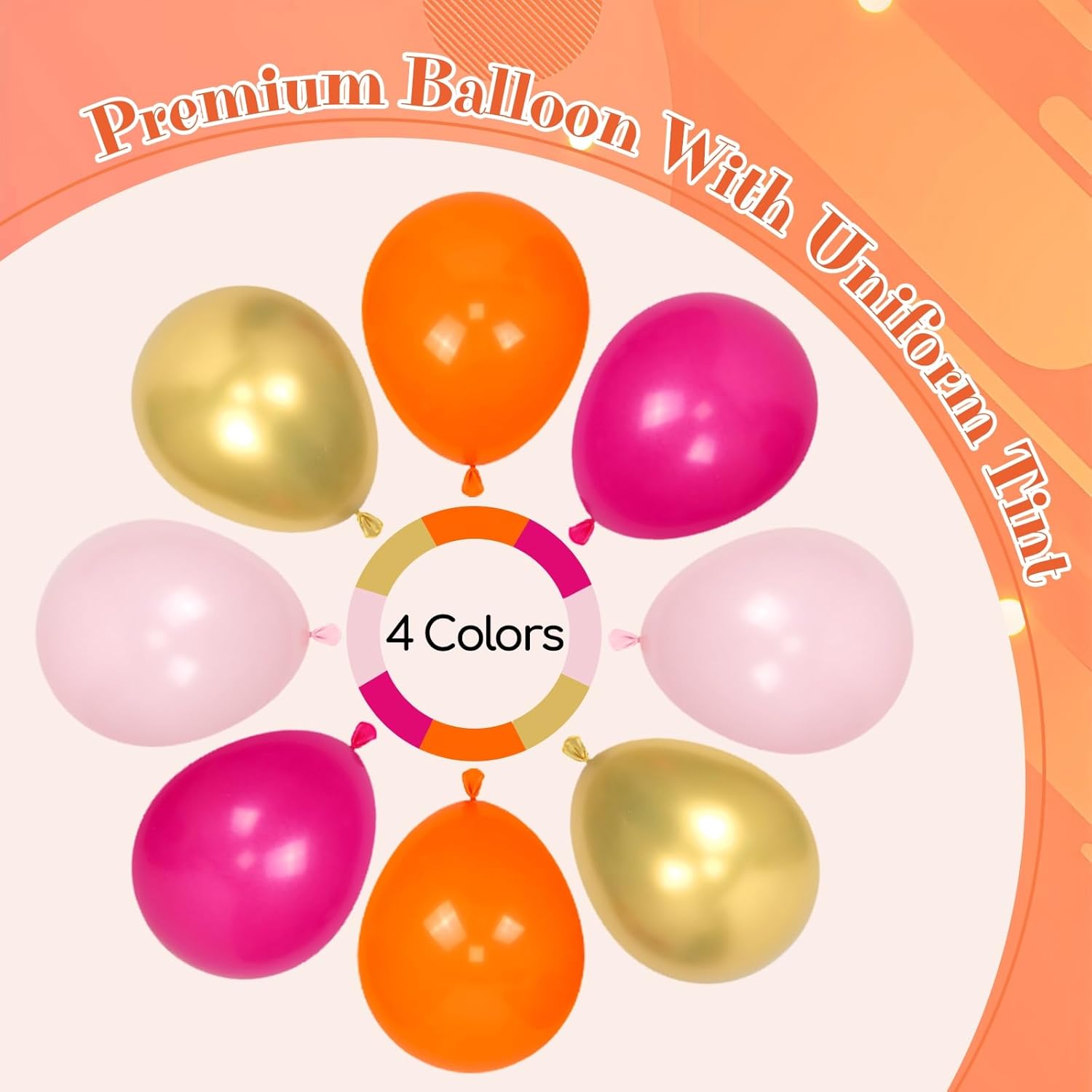 Pink Orange Balloon Arch Kit for Parties