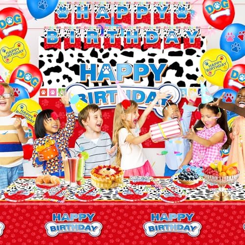 Cartoon Dog Paw Birthday Party Decorations Set