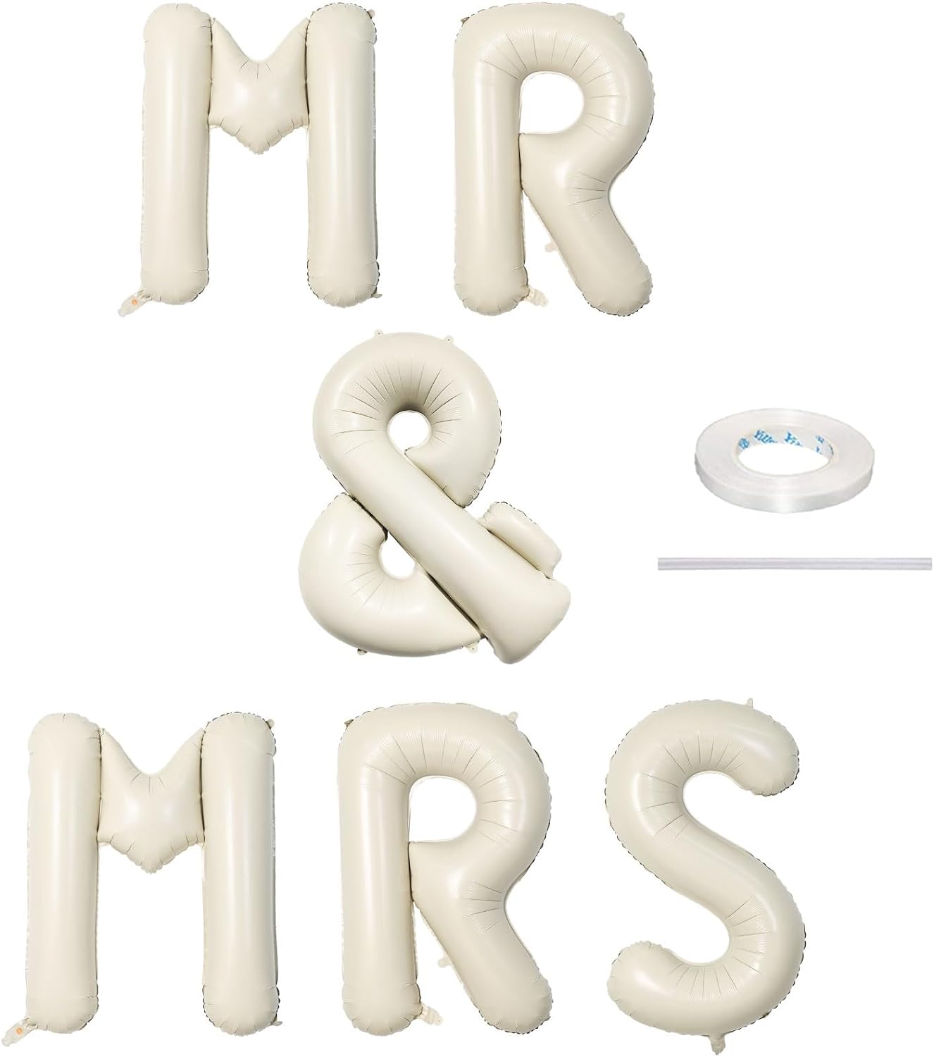 40 Inch Beige Mr Mrs Balloons Wedding Decor