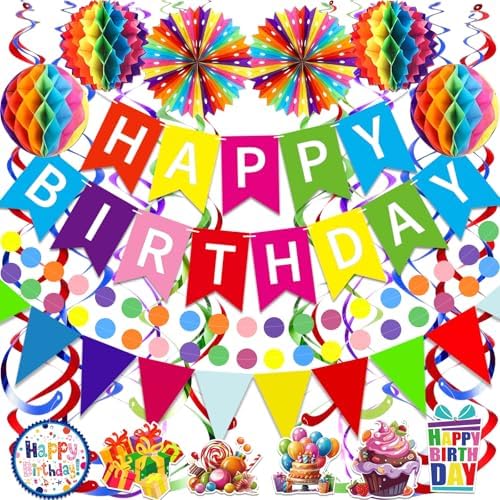Colorful Happy Birthday Decorations Set