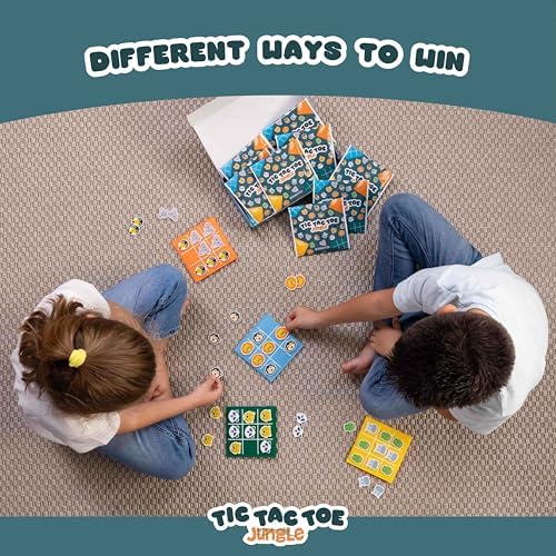 BONNYCO Tic Tac Toe Game Pack 16 Jungle Animals Kids Party Favors
