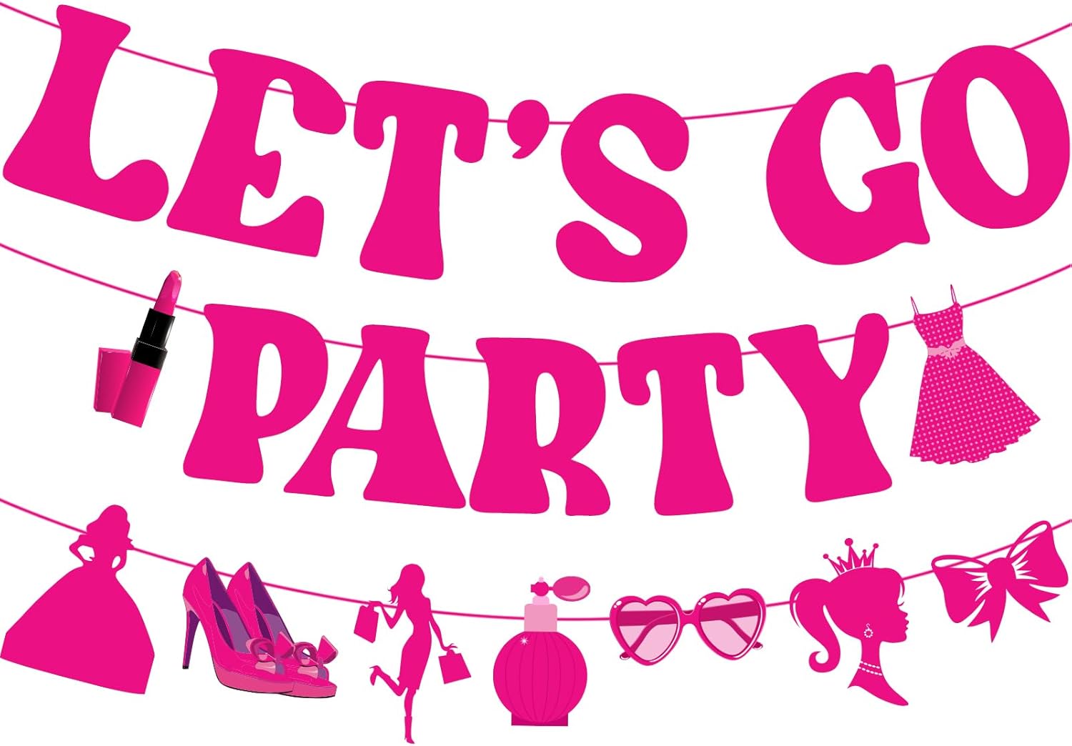 Generic Lets Go Party Hot Pink Banner - 10 Ft