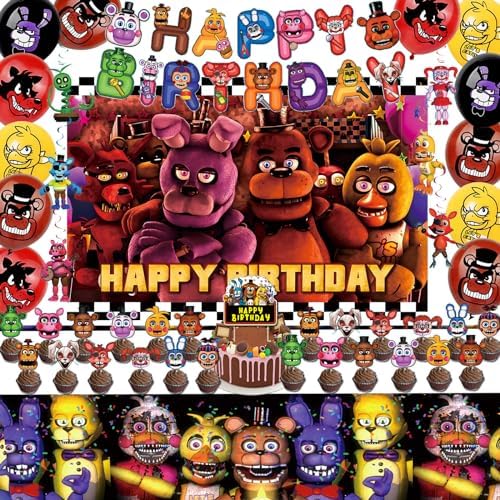 58 Pcs Game Birthday Decorations Set for Kids Parties