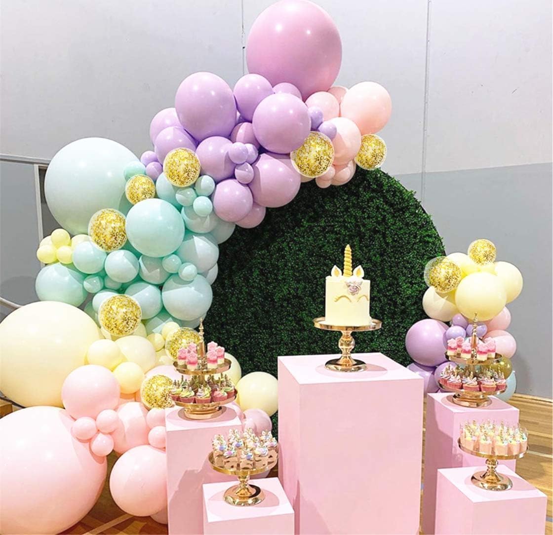 105pcs Pastel Balloons Arch Garland Kit with Gold Confetti Balloons