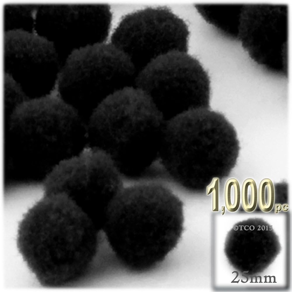 The Crafts Outlet 1000 Piece Multi Purpose Pom Poms Neon Green 25mm
