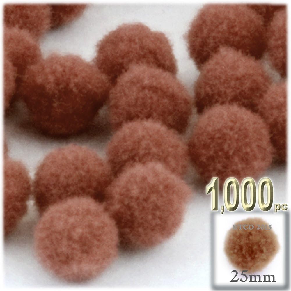 The Crafts Outlet 1000 Piece Acrylic Pom Poms Black 25mm