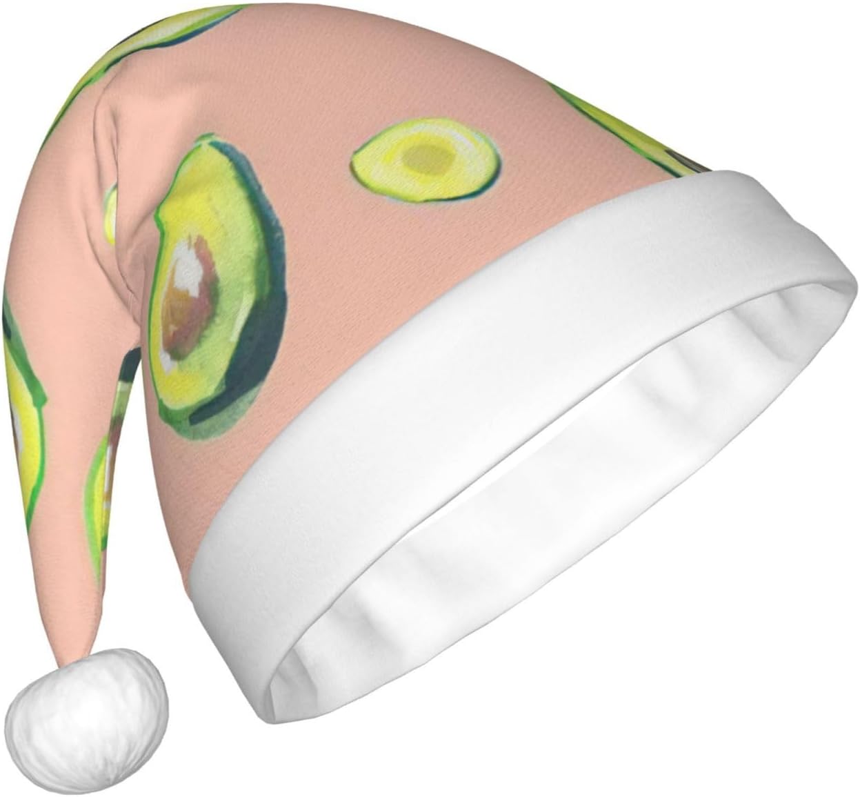 QINZHENG Personalized Santa Hat with Avocado Print