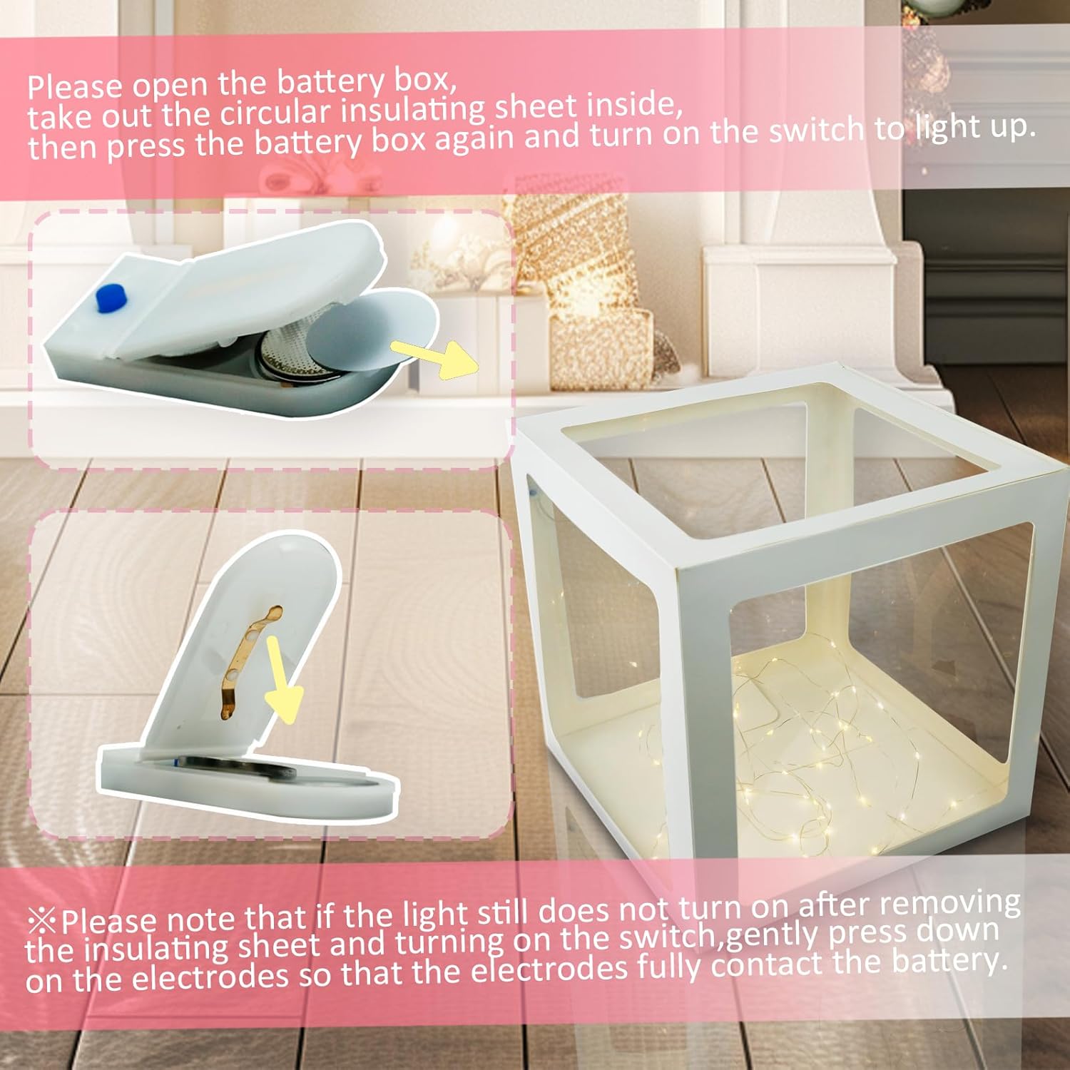 Ledio Clear Balloon Boxes with LED Lights and Letters