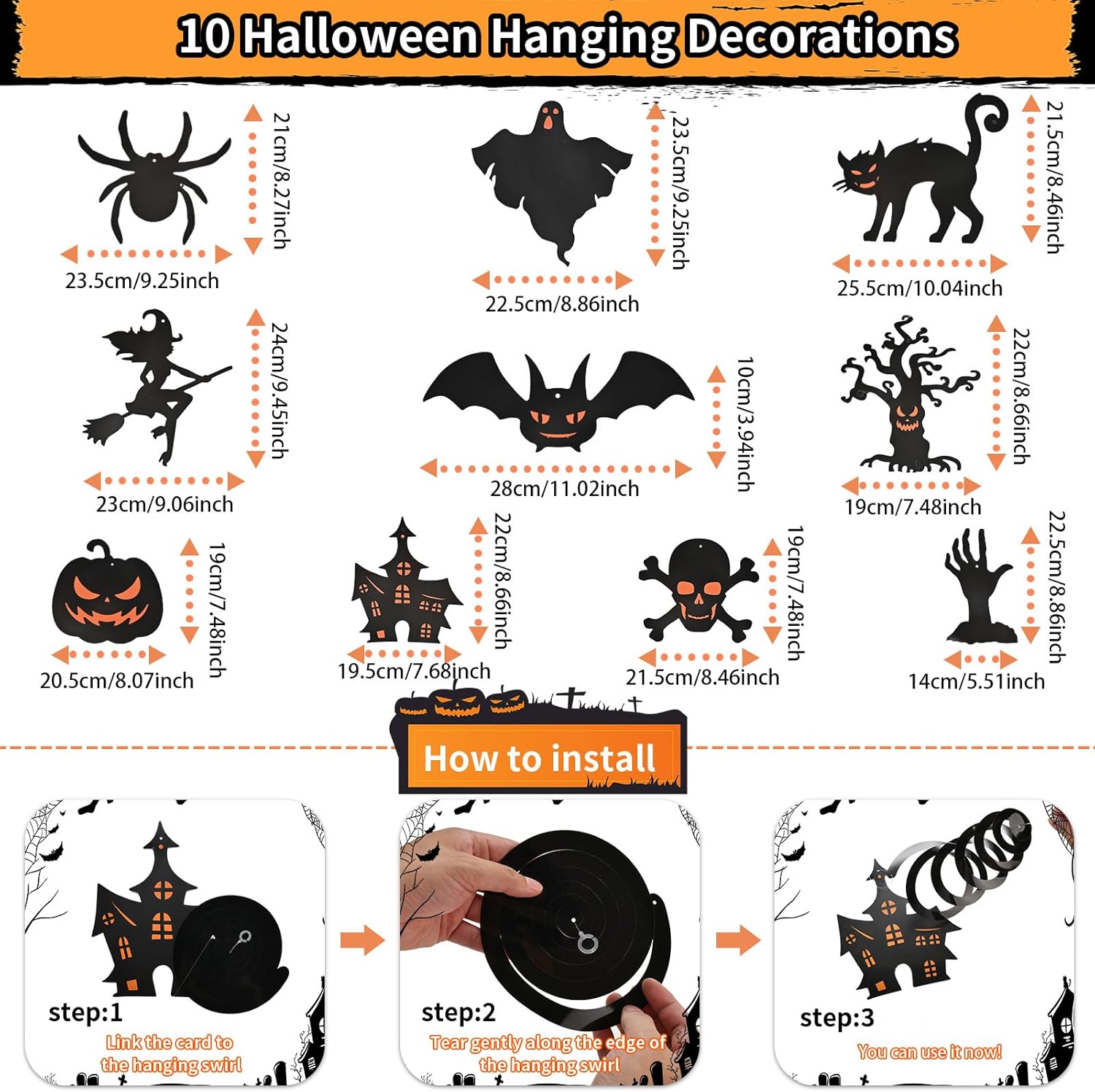 AhfuLife Halloween Decorations Set with Banners