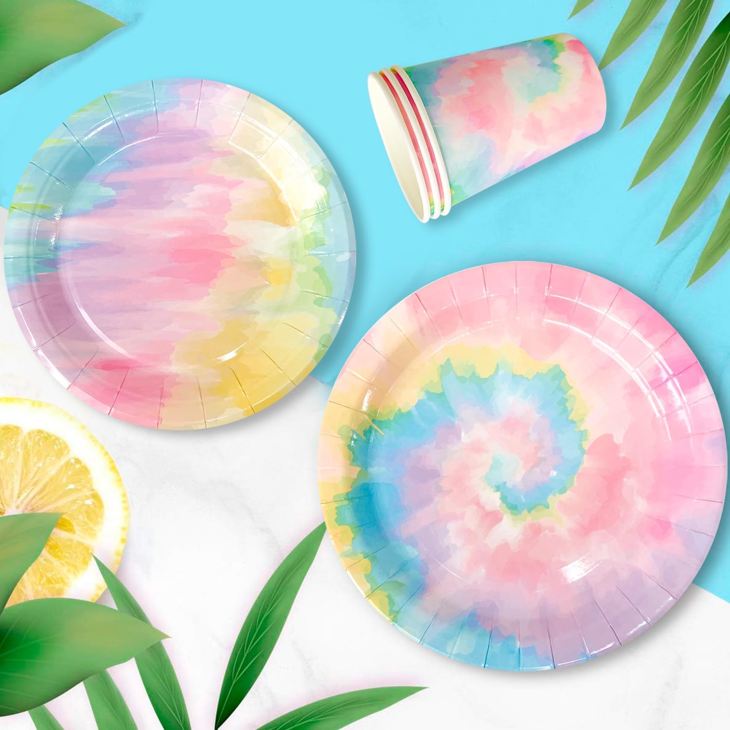 Tie Dye Birthday Decorations 138pcs Party Set