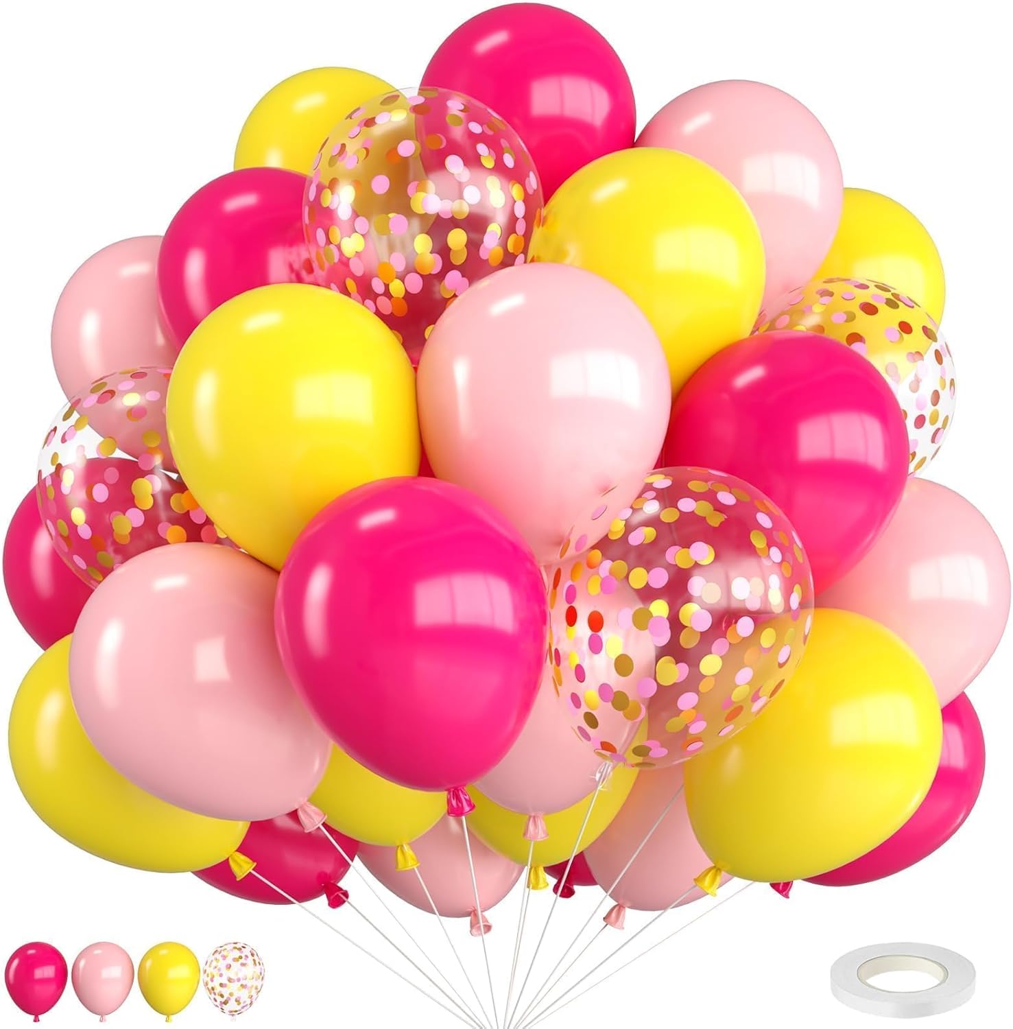 Pink and Yellow 12 Inch Balloons Decor Kit