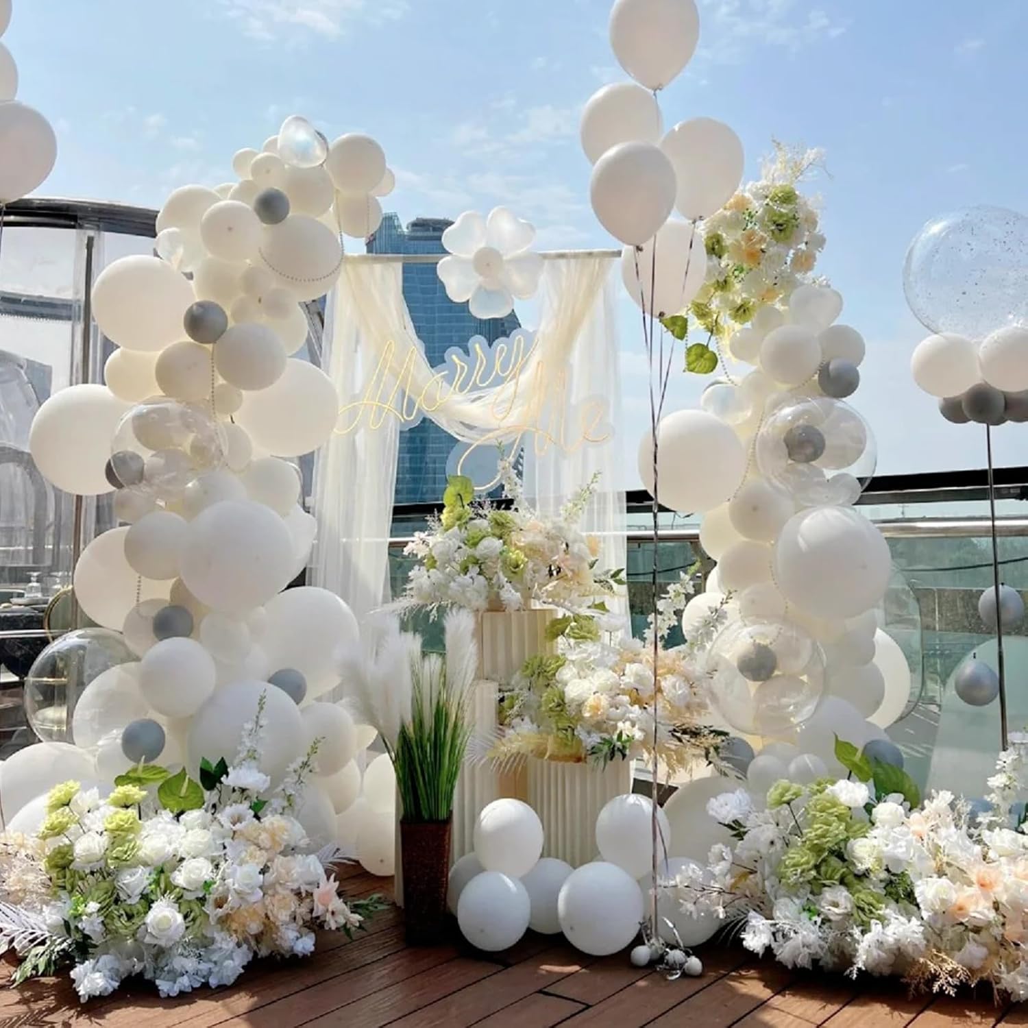 120pcs White Balloon Arch Kit for Party Decor