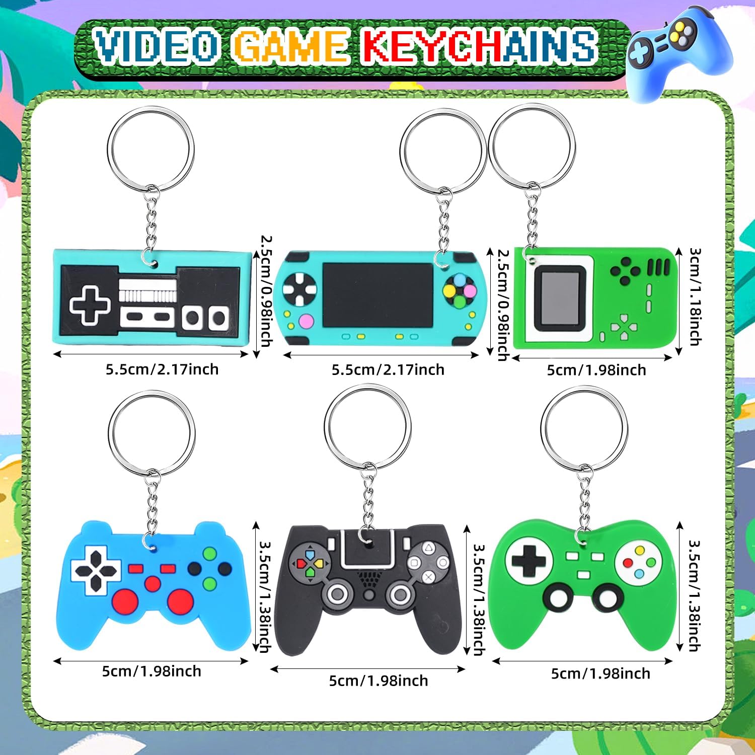 65 PCS Cute Keychains for Kids Party Favors