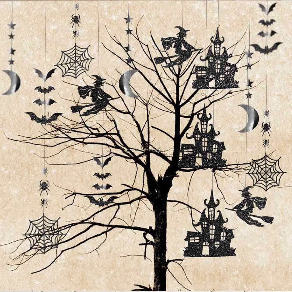 Cheerland Gothic Halloween Black Garland Decor