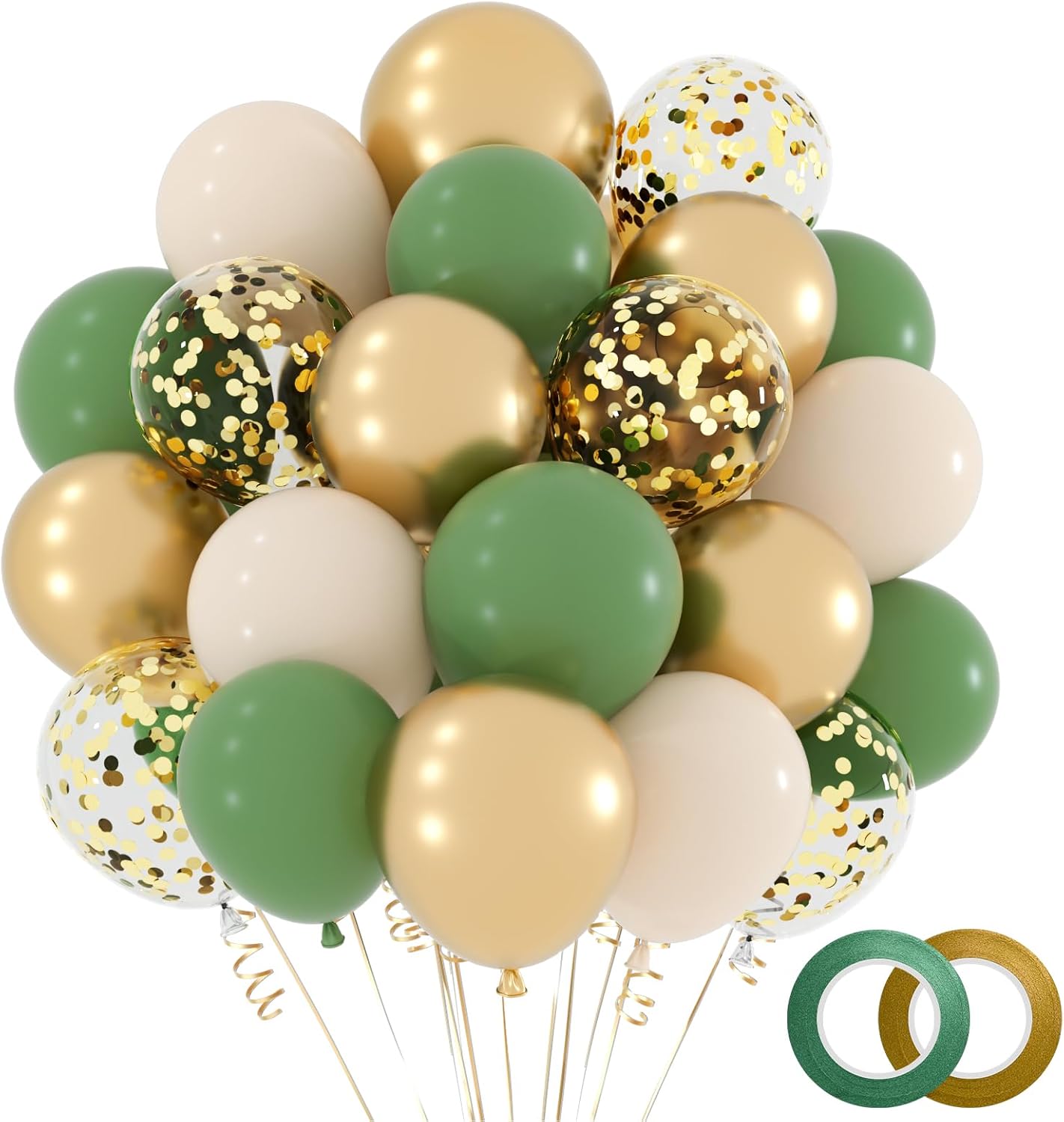 NACHLYNN 60 Pack Sage Green Balloons 12 Inches Party Decor
