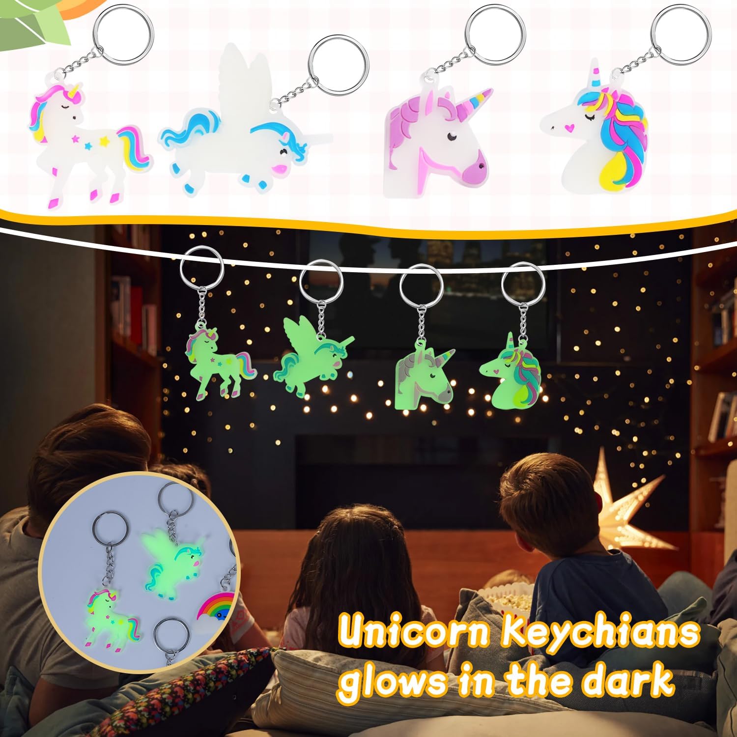 65 PCS Cute Keychains for Kids Party Favors
