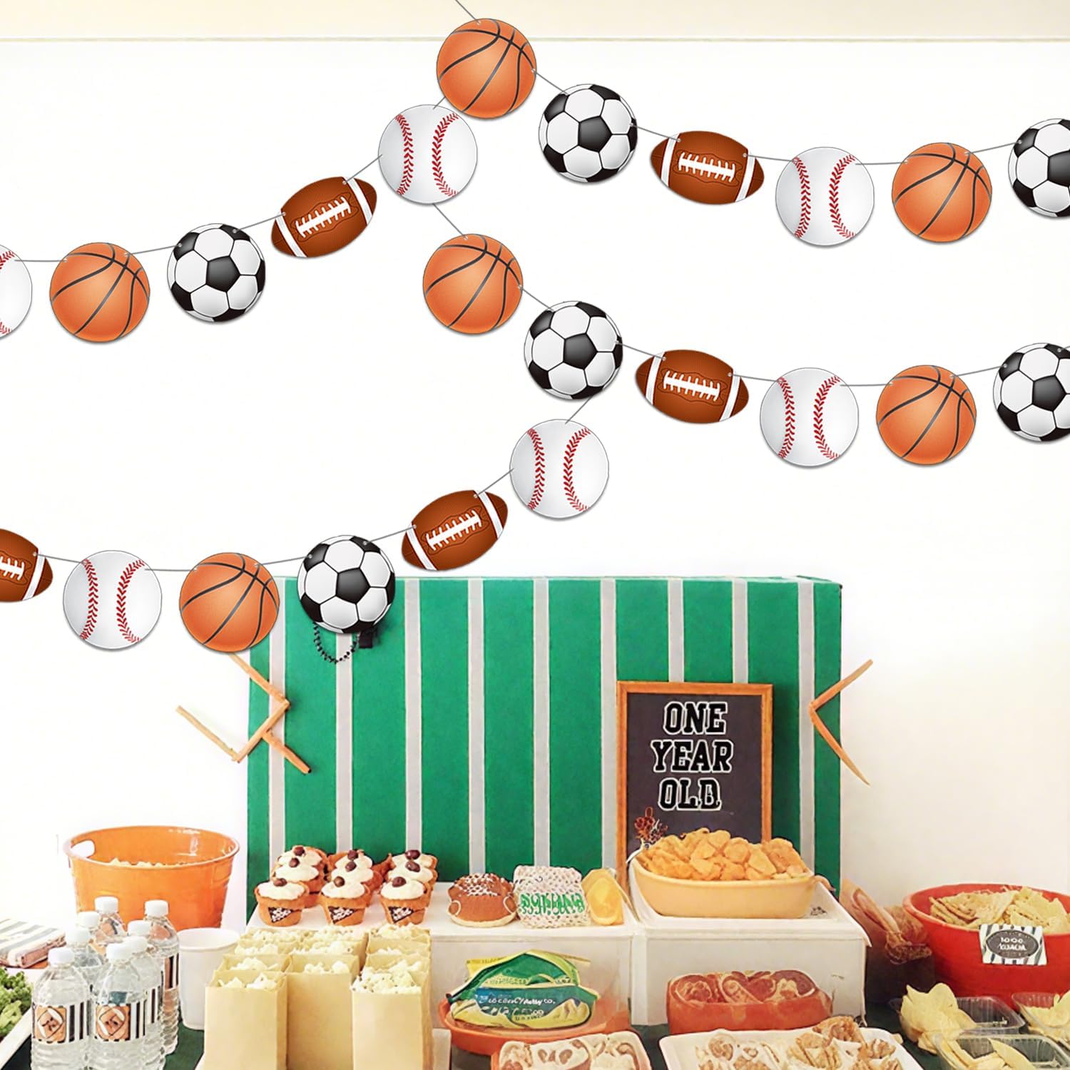 4 PCS Sports Theme Party Banners Garland Decorations