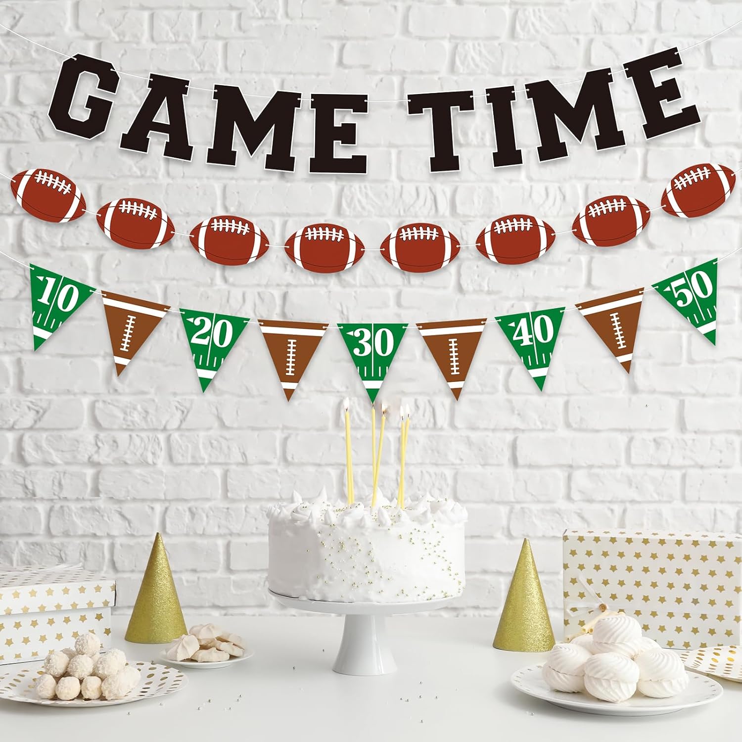 Football Banner Garland for Game Day Party Decor