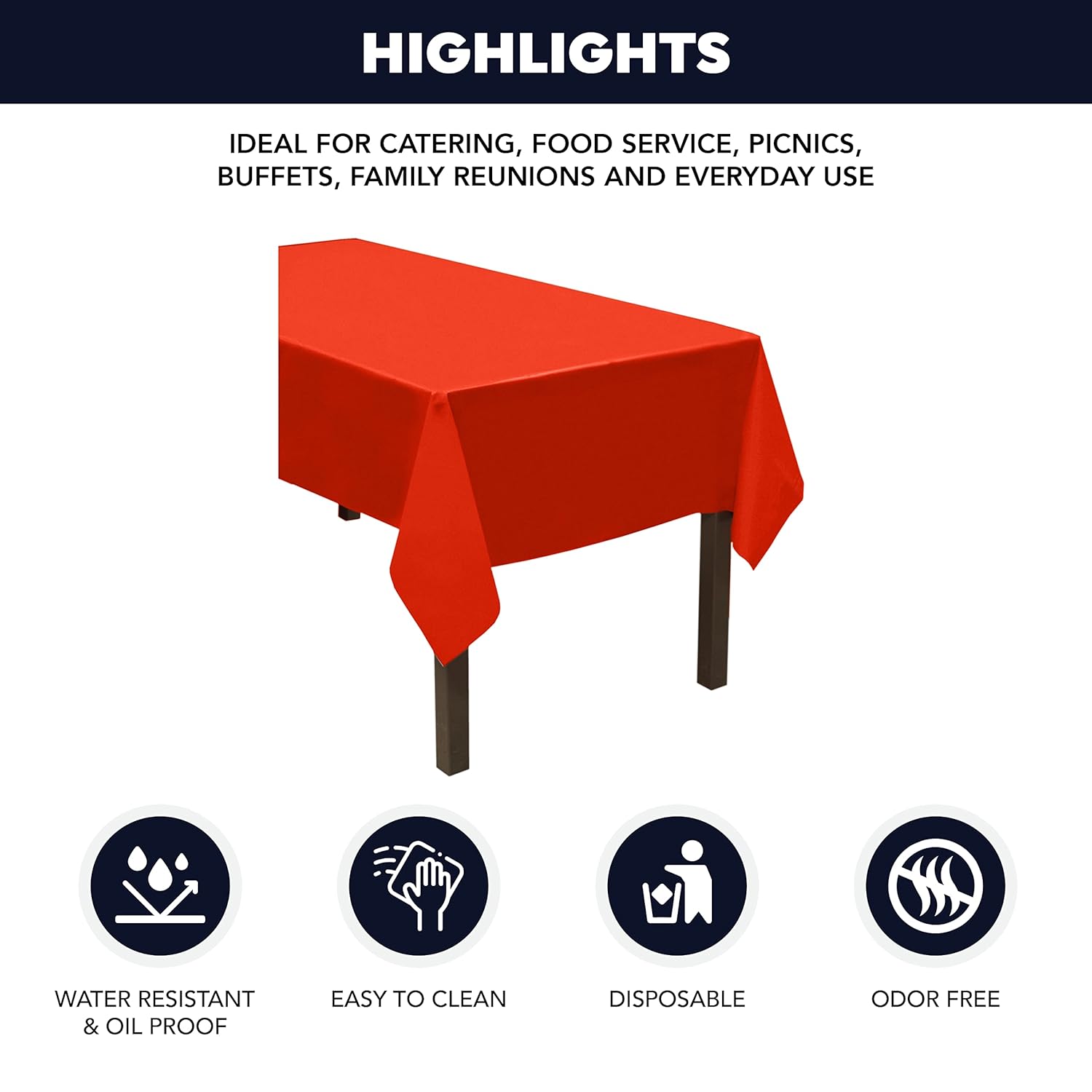 Party Essentials 1403RD Red Banquet Roll Tablecover 300x40