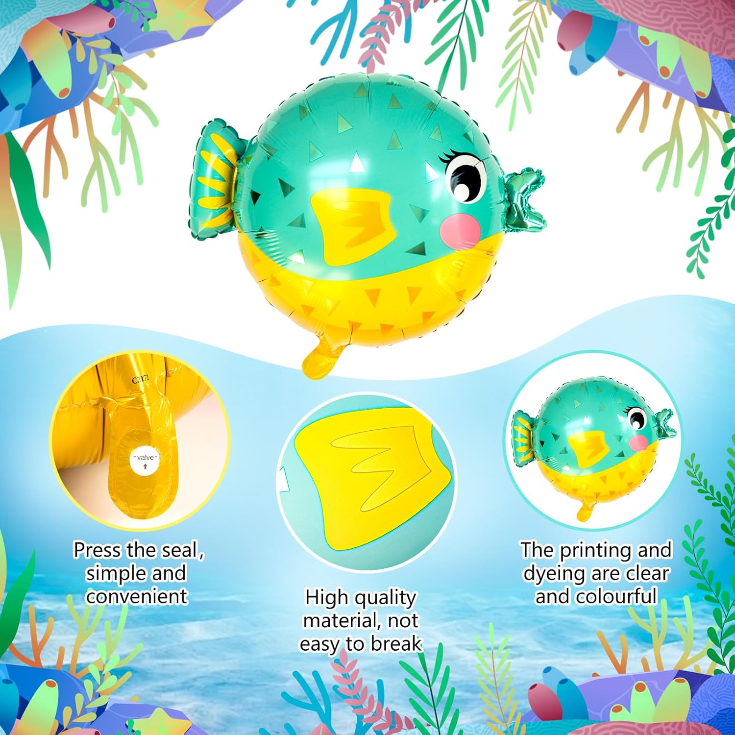 Fish Balloons Decoration 10PCS for Kids Birthday