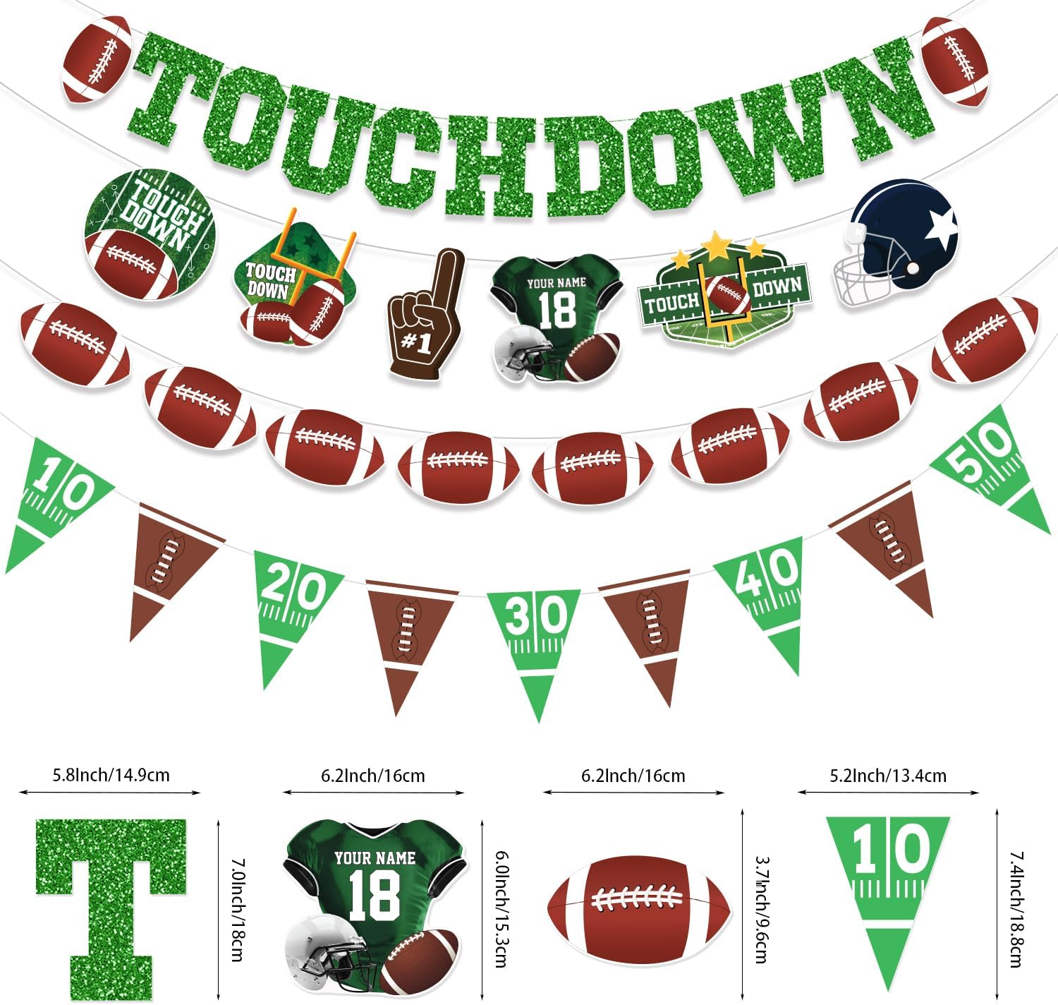 Football Party Decorations Set with 4 Banners