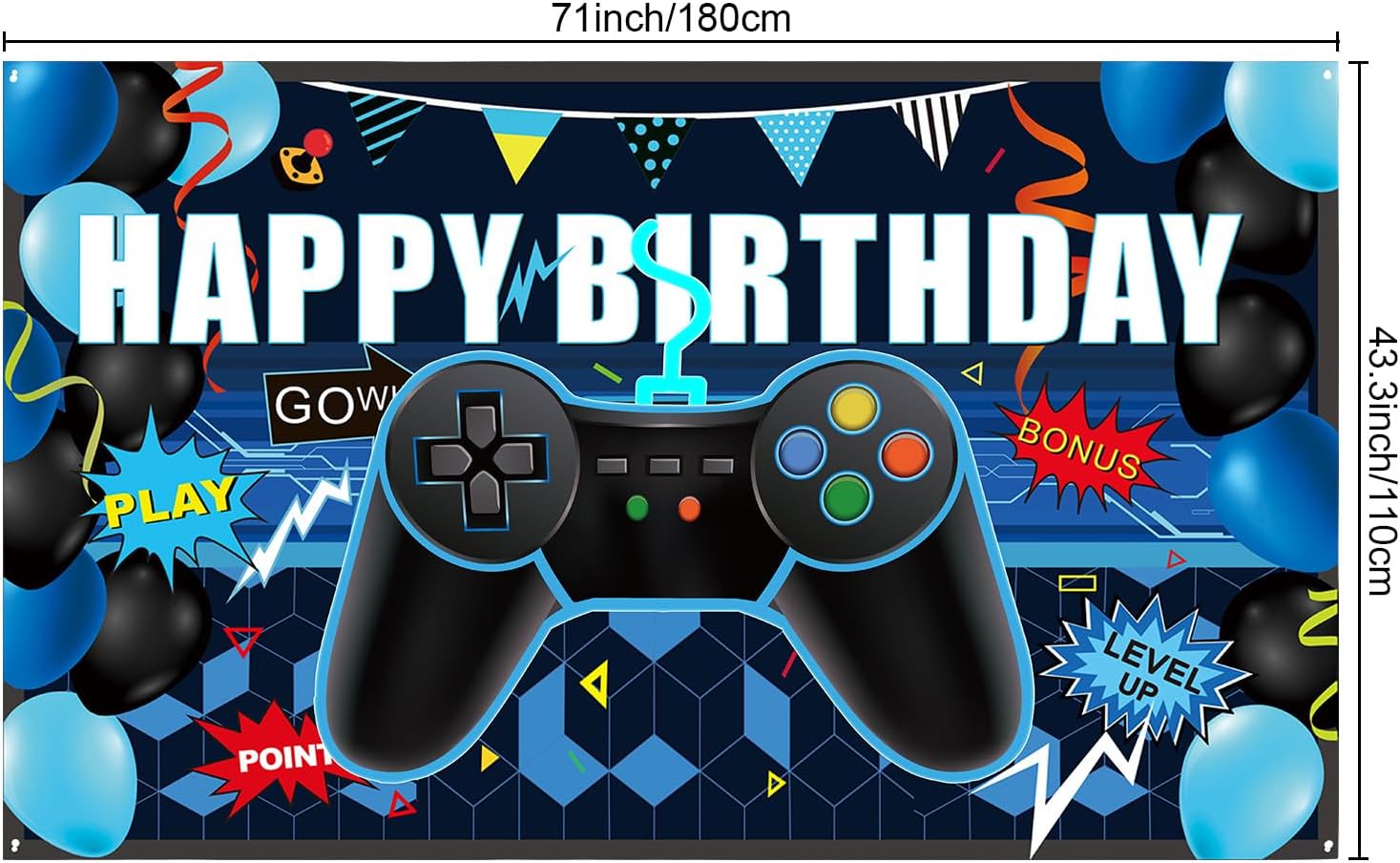Skylety 34 Piece Gamer Birthday Party Decor Set