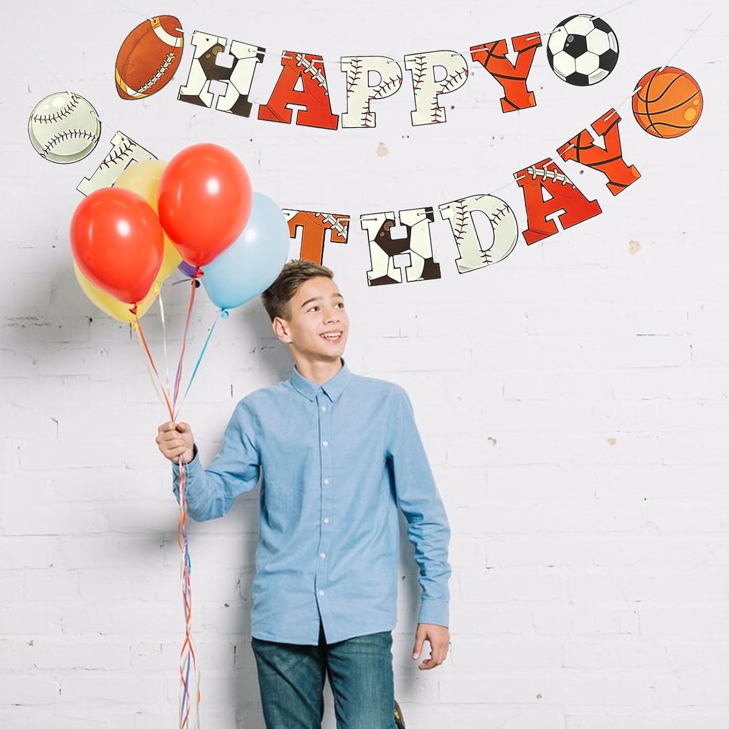 Sports Birthday Banner - Multicolored 6x5 Inches