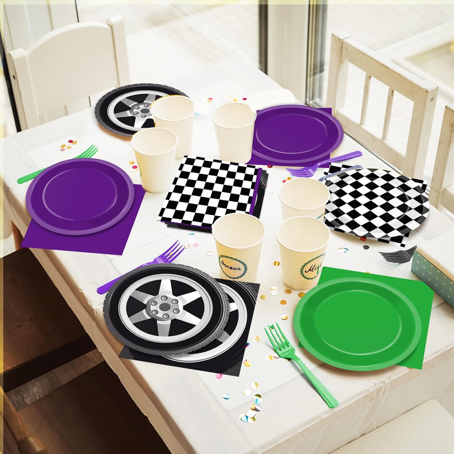 Monster Truck Party Supplies Set 24 pcs for Kids Birthday