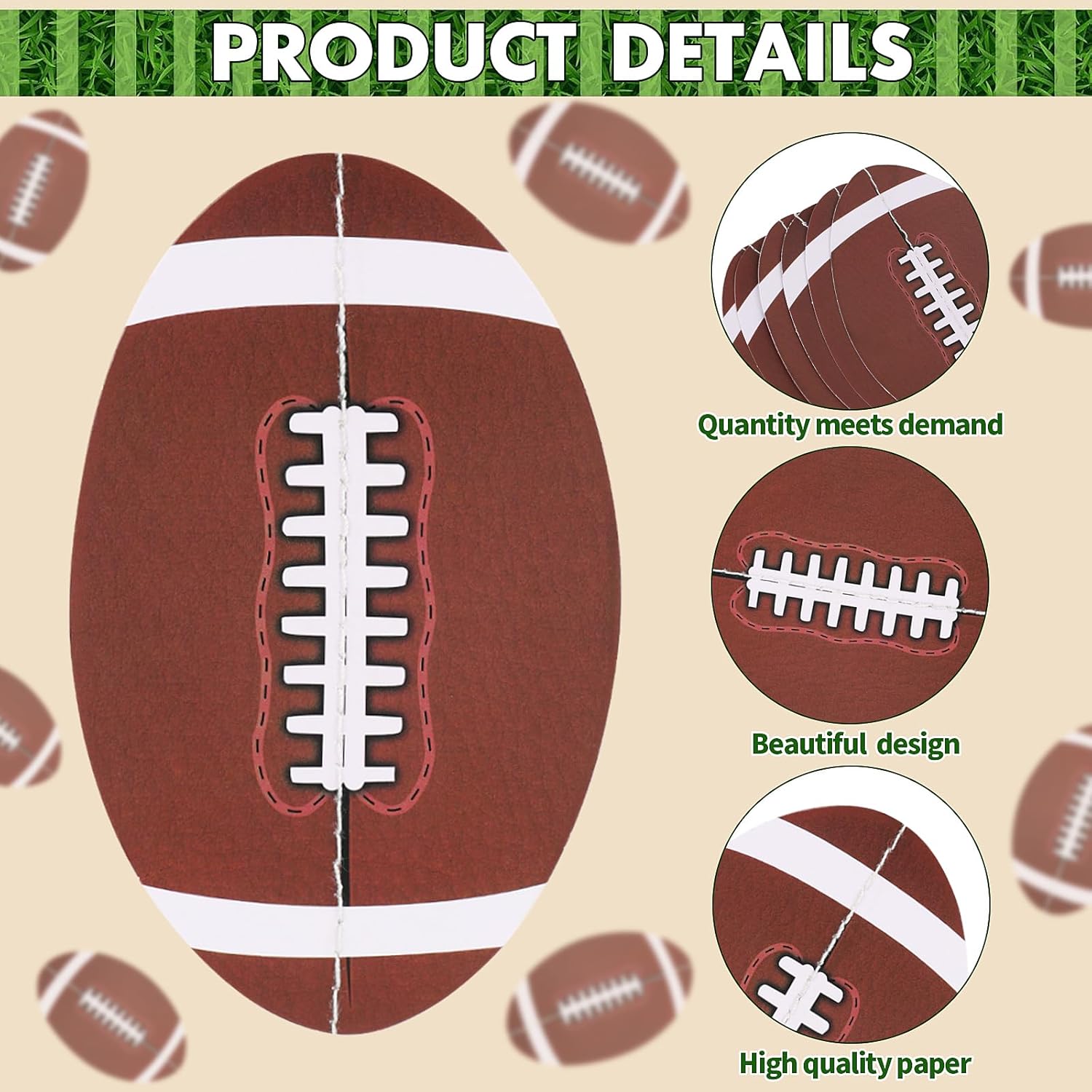FOIMAS Football Hanging Garlands 8pcs Party Decorations