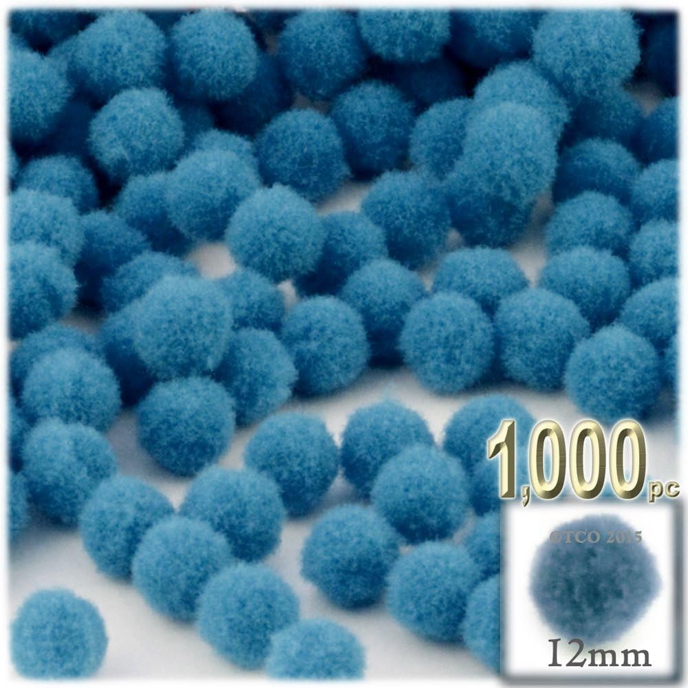 The Crafts Outlet 1000 Piece Multi Purpose Pom Poms Sun Yellow Acrylic 12mm