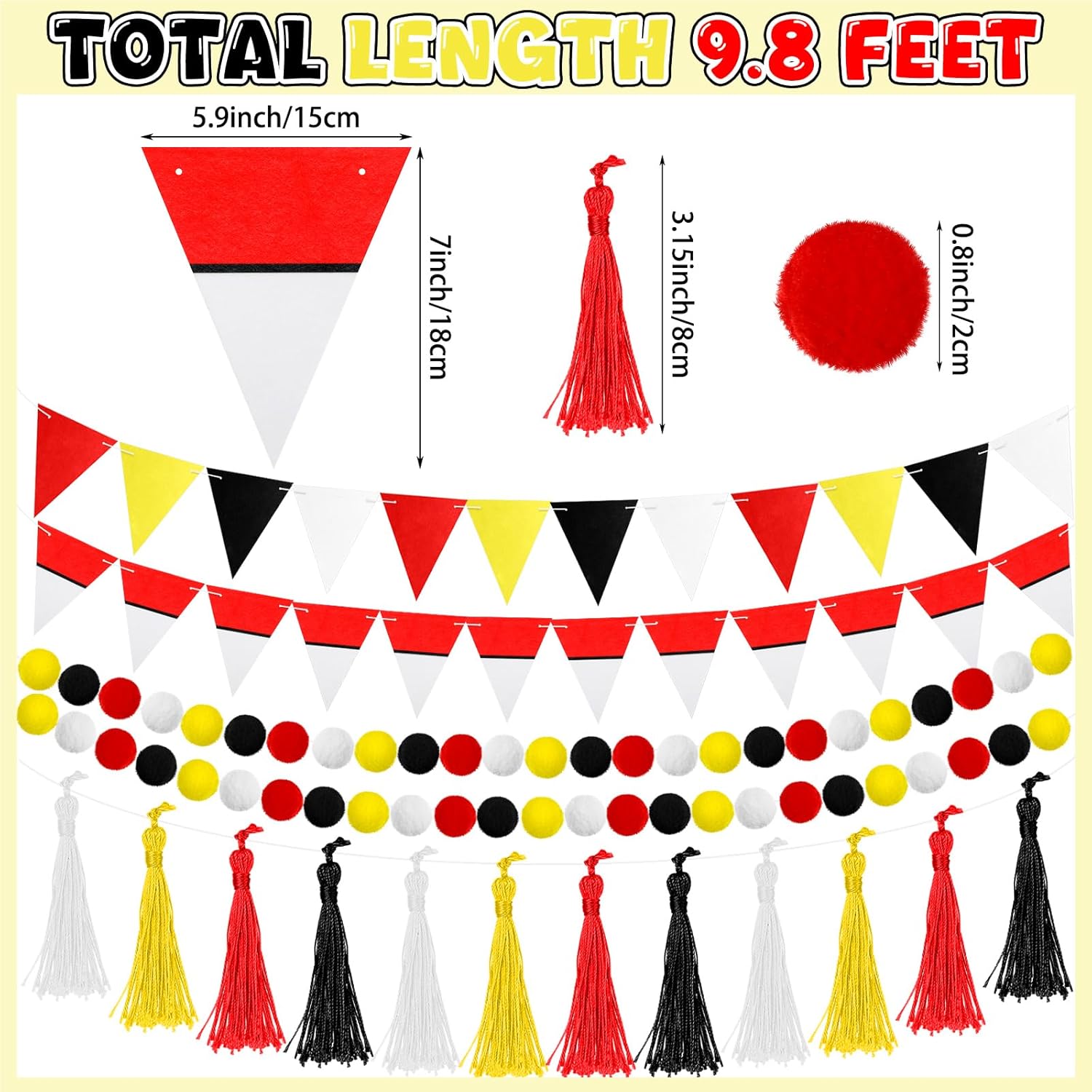 5 Pcs Cartoon Birthday Party Decor Banners Flags