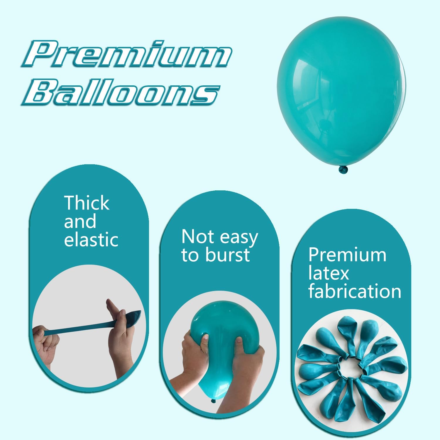 IXVAN Turquoise Blue Balloons 145pcs Balloon Arch Kit