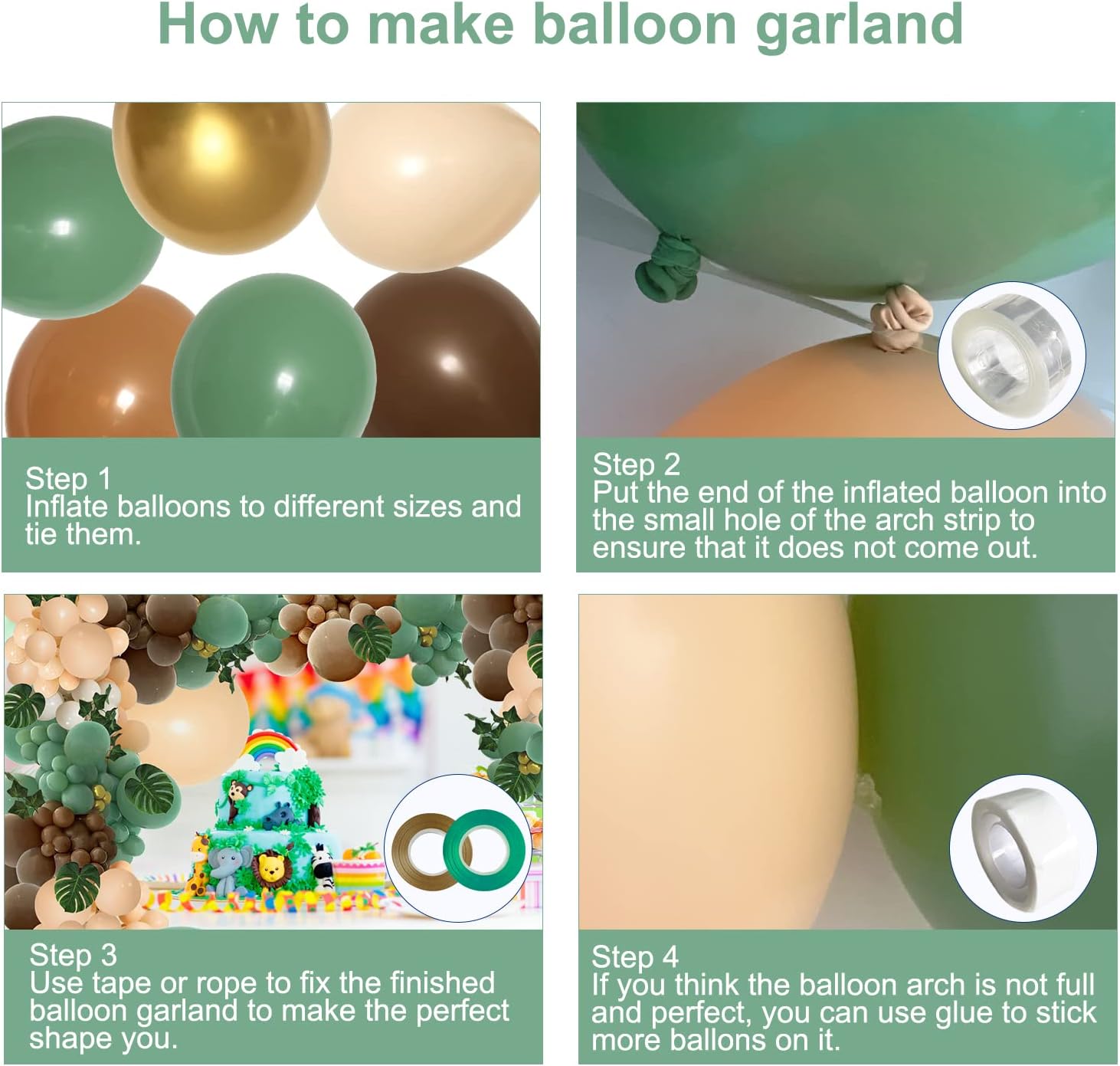 PERPAOL 148PCS Safari Balloon Garland Kit